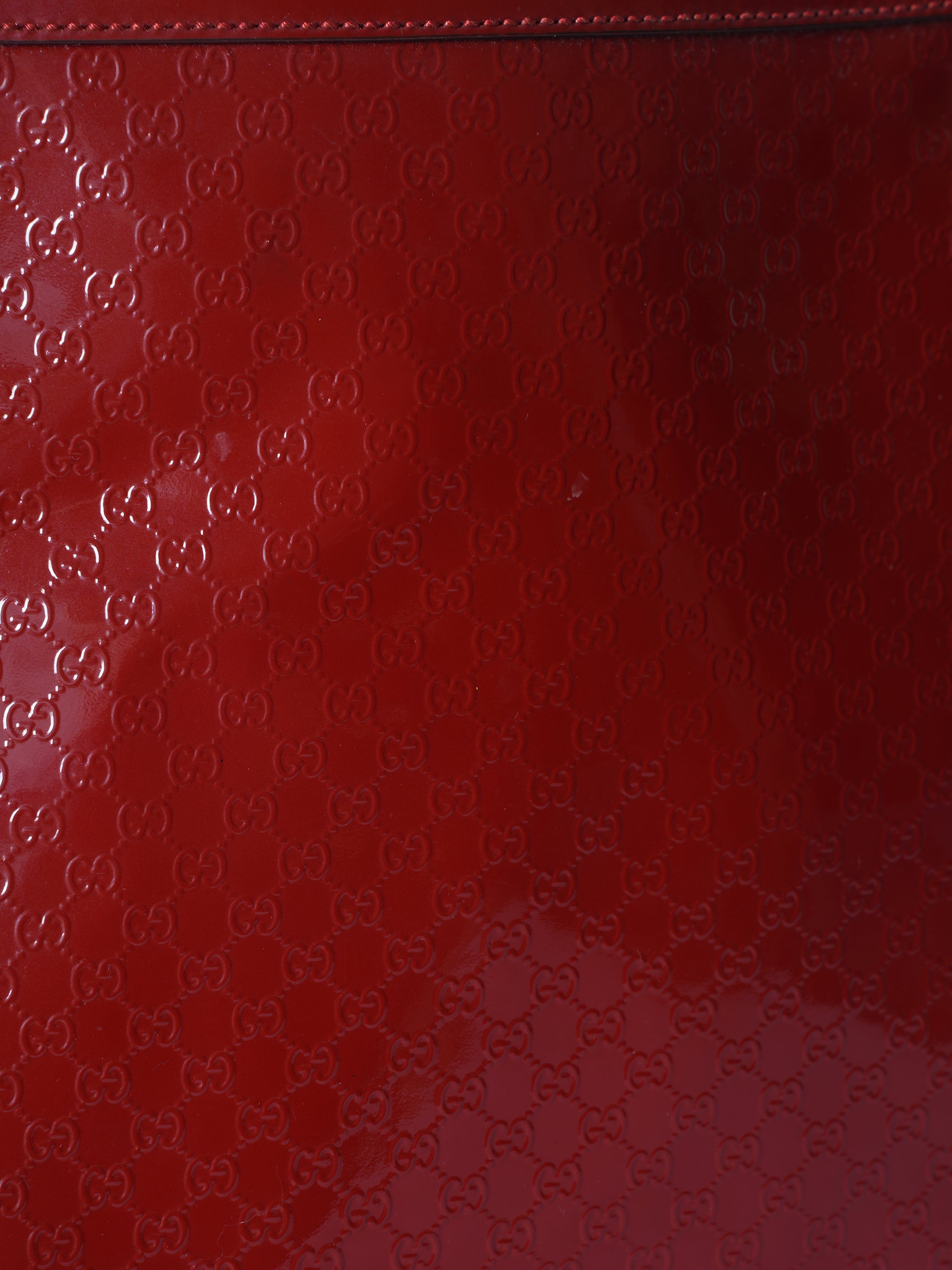 Gucci Red Micro Guccissima Patent Leather Tote Bag