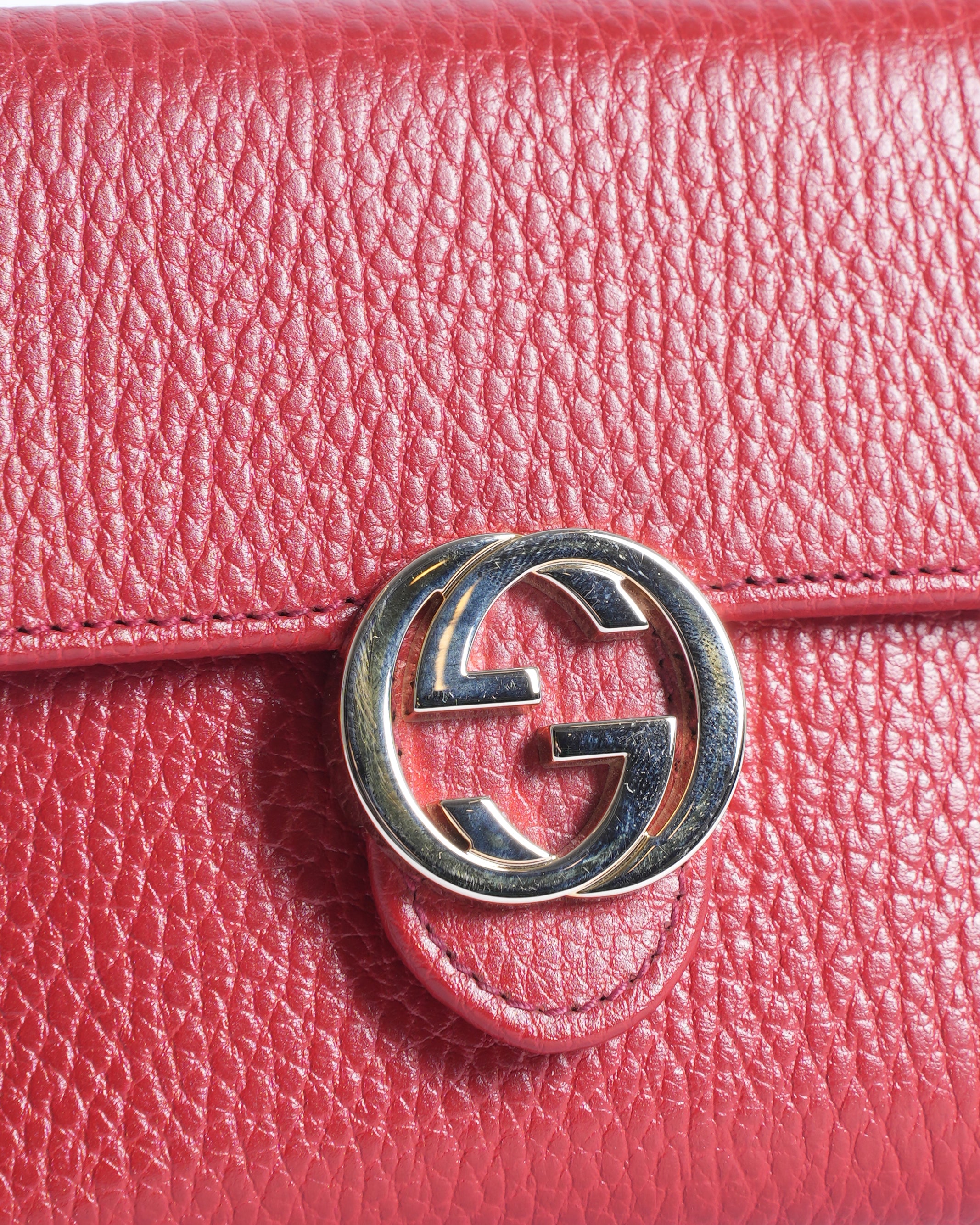 New Gucci GG Marmont Bifold Wallet In Red
