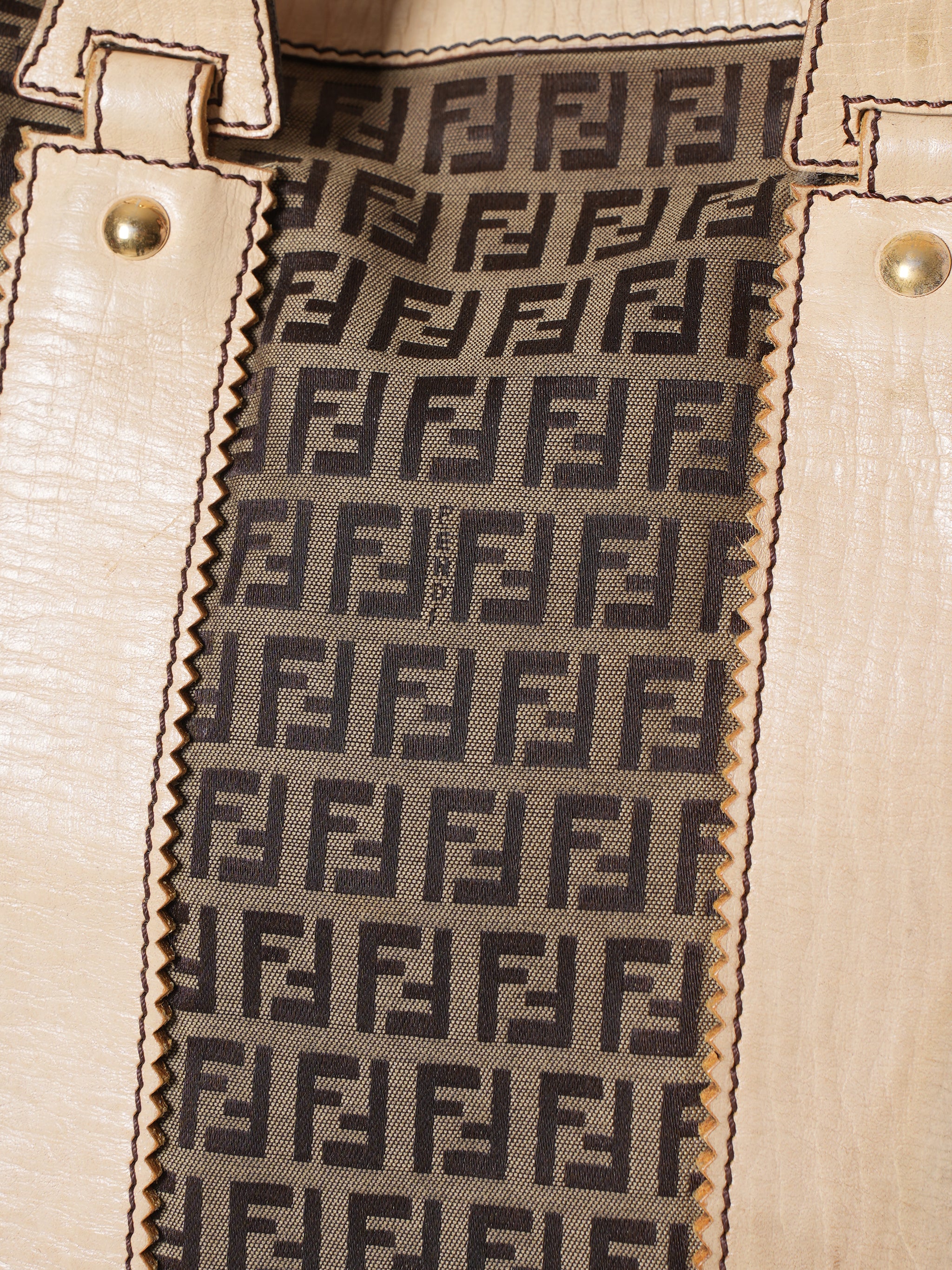 Fendi Zucchino Canvas Shoulder Bag