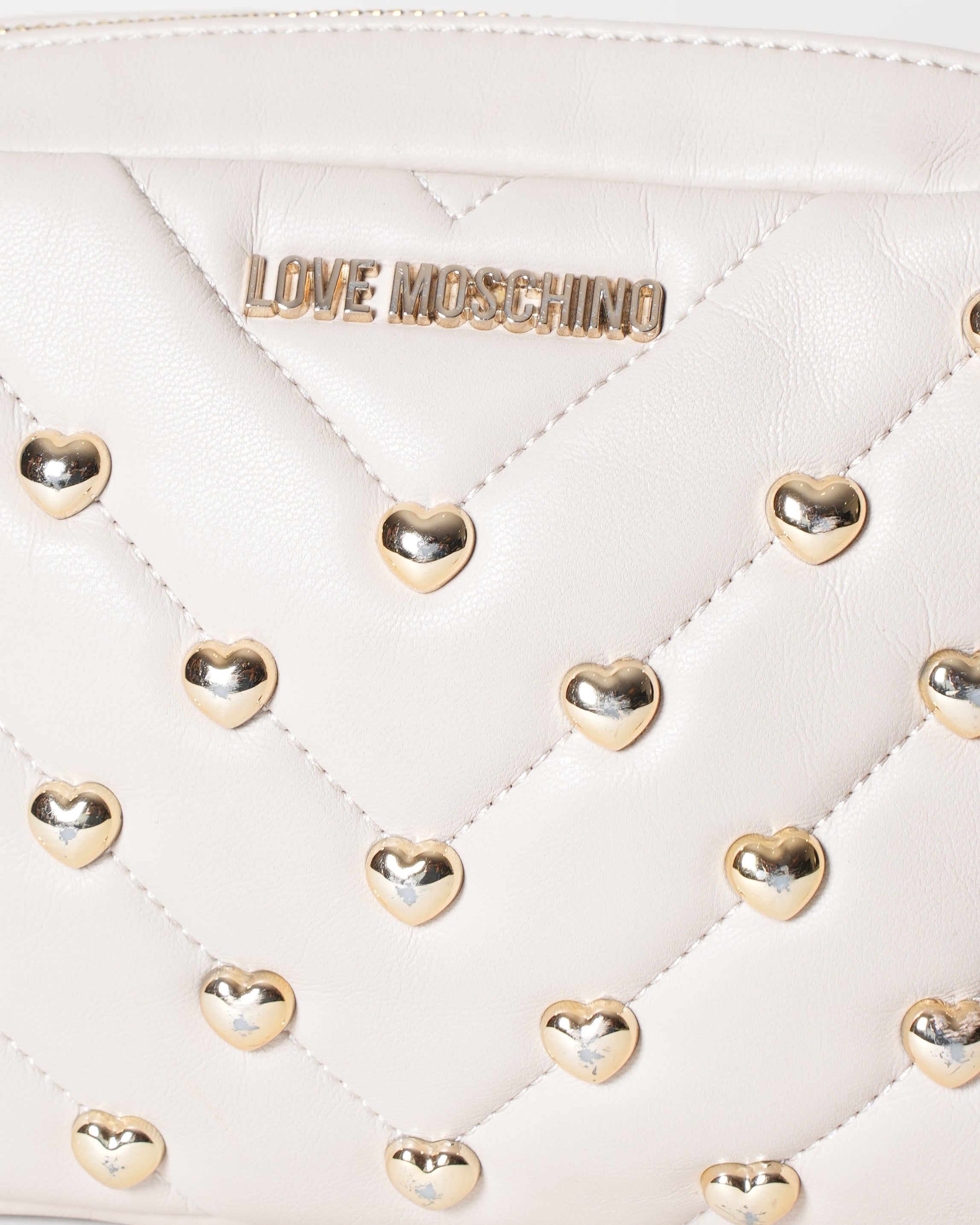 Love Moschino Quilted Crossbody In Beige