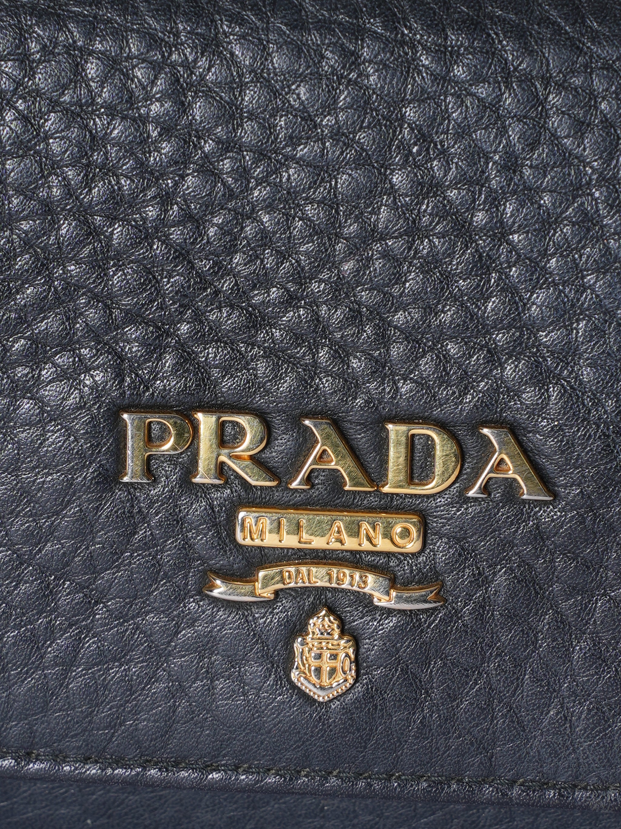 Prada Vitello Black Chain Wallet