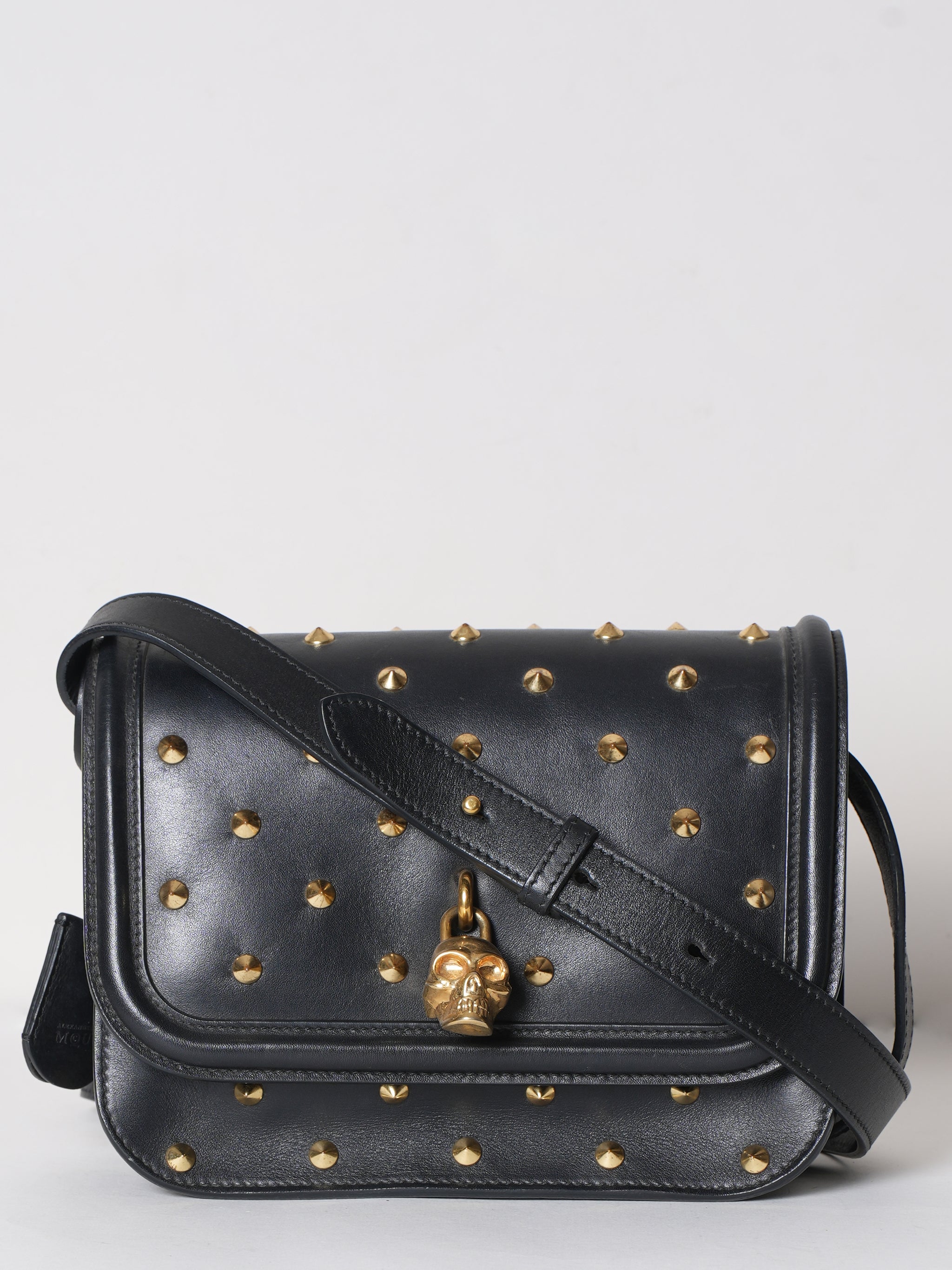 Alexander McQueen Padlock Studded Leather Shoulder Bag