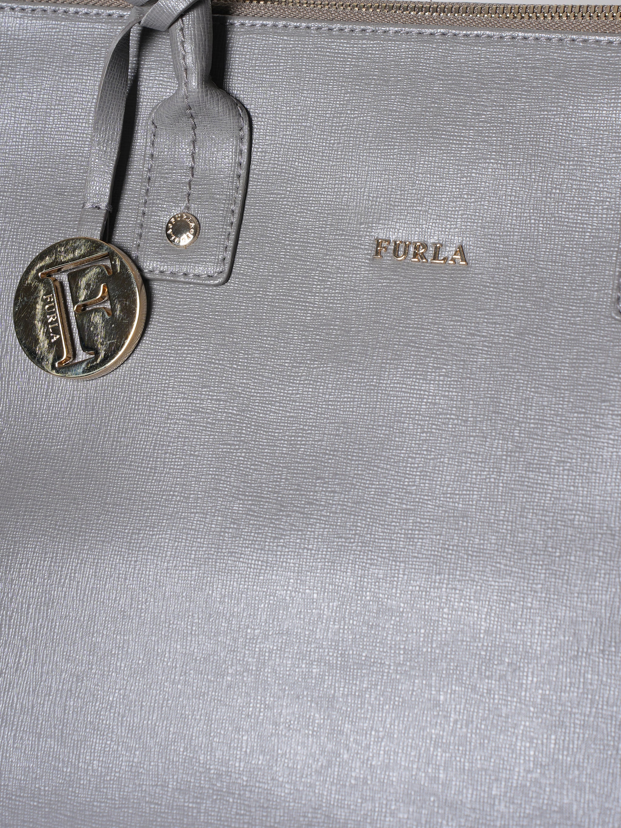 Furla Grey Top Handle Bag