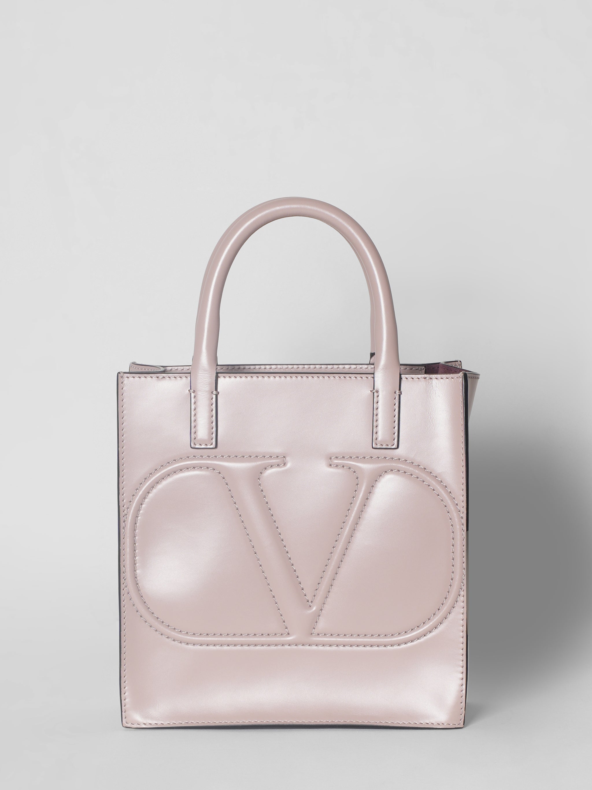 New Valentino Garavani V Logo Leather Handbag
