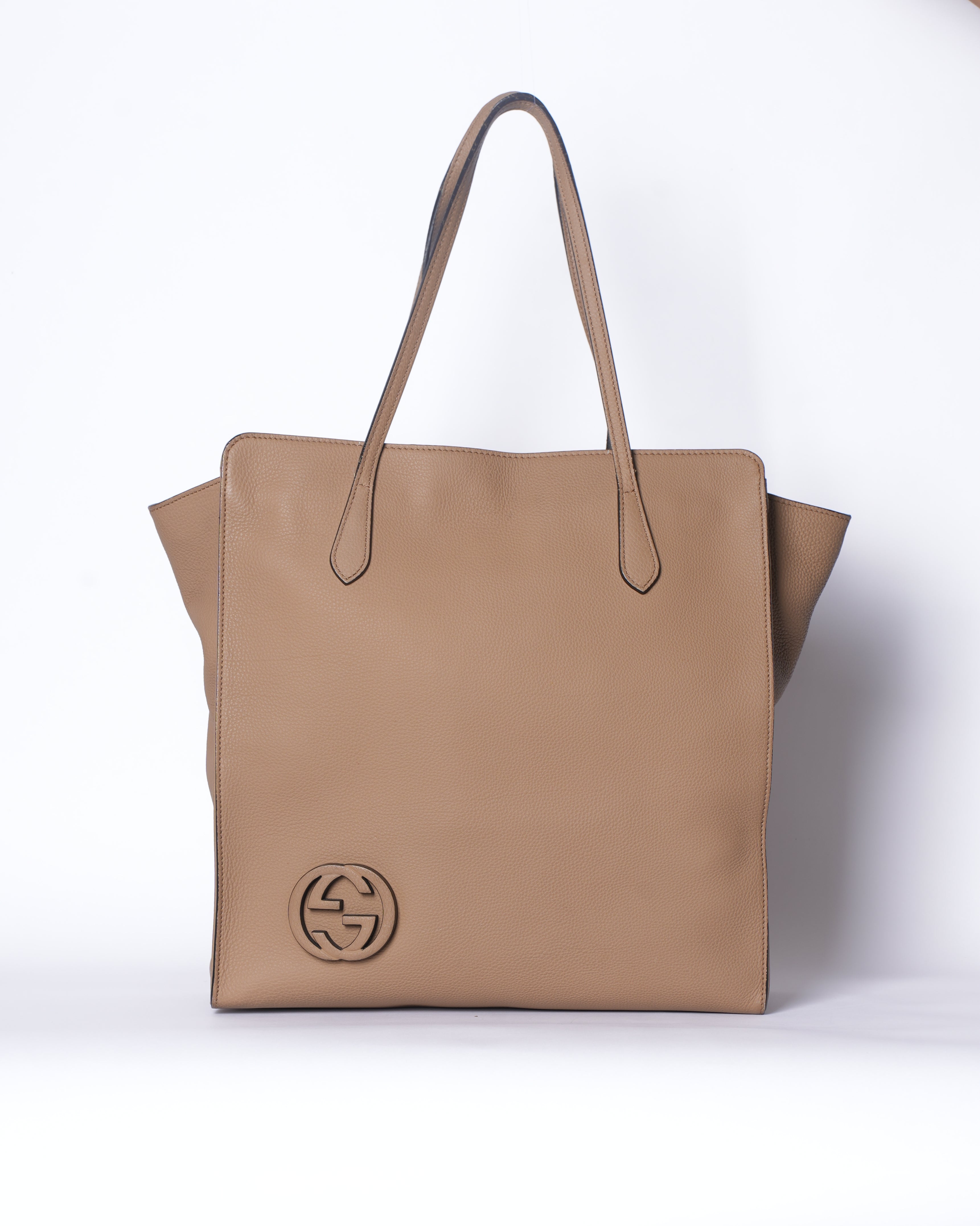 Gucci Beige Leather GG Tote