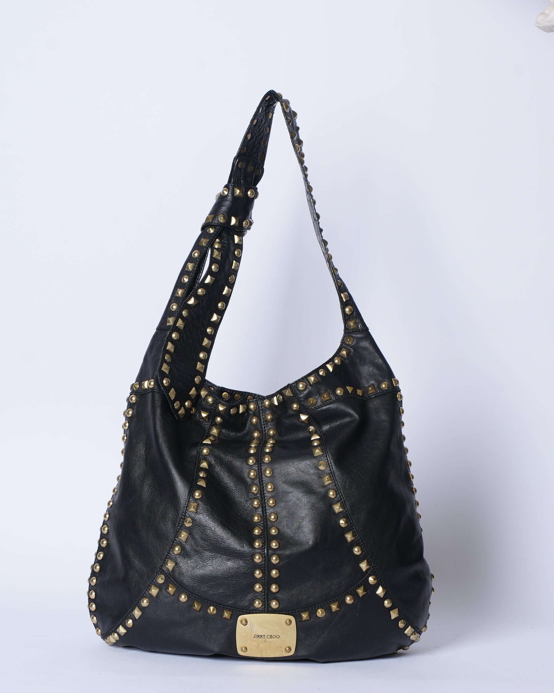 Jimmy Choo Leather Studded Shoulder Bag