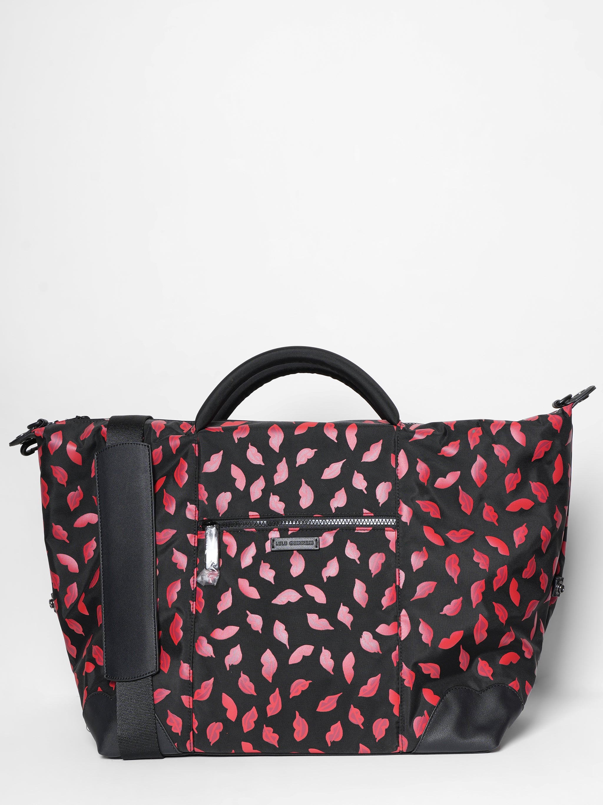 New Lulu Guinness Lip Blot Holdall Red/Black