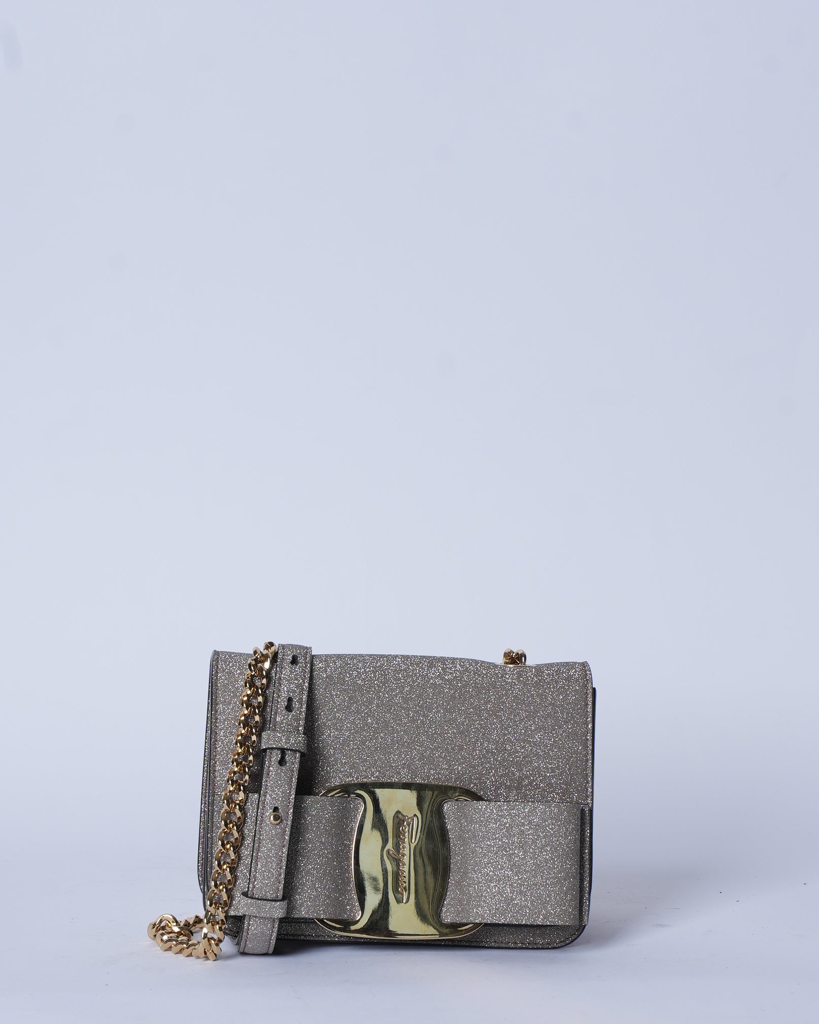 New Salvatore Ferragamo Glitter Vara Crossbody