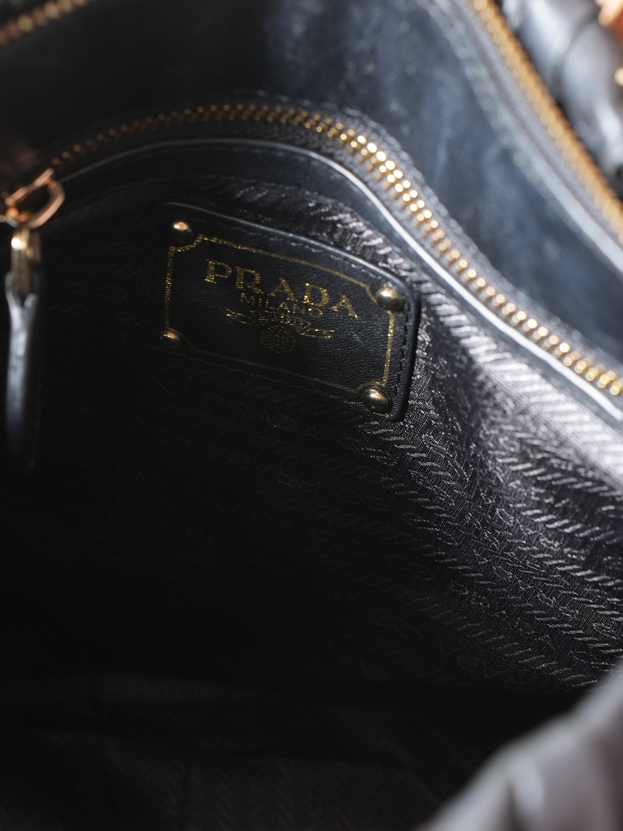 Prada Black Grey Tesscito Nylon Tote Bag