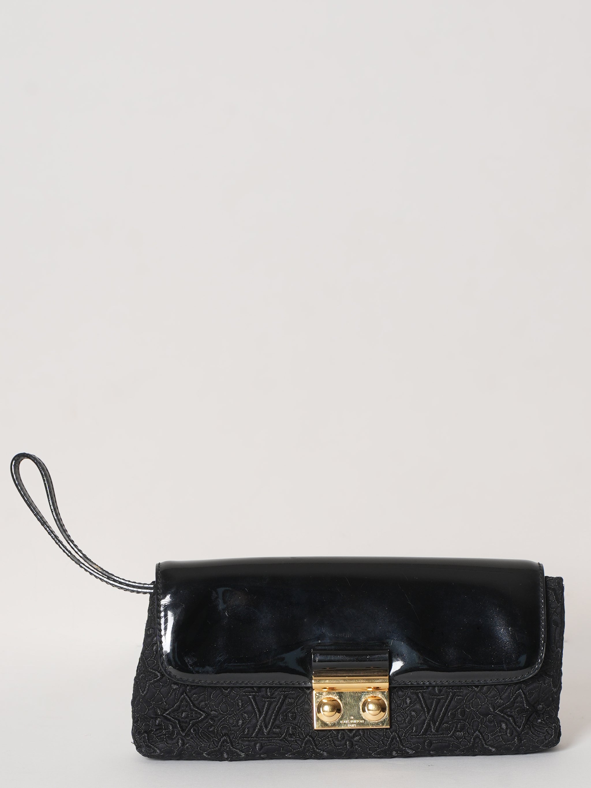 Louis vuitton black patent clutch on sale