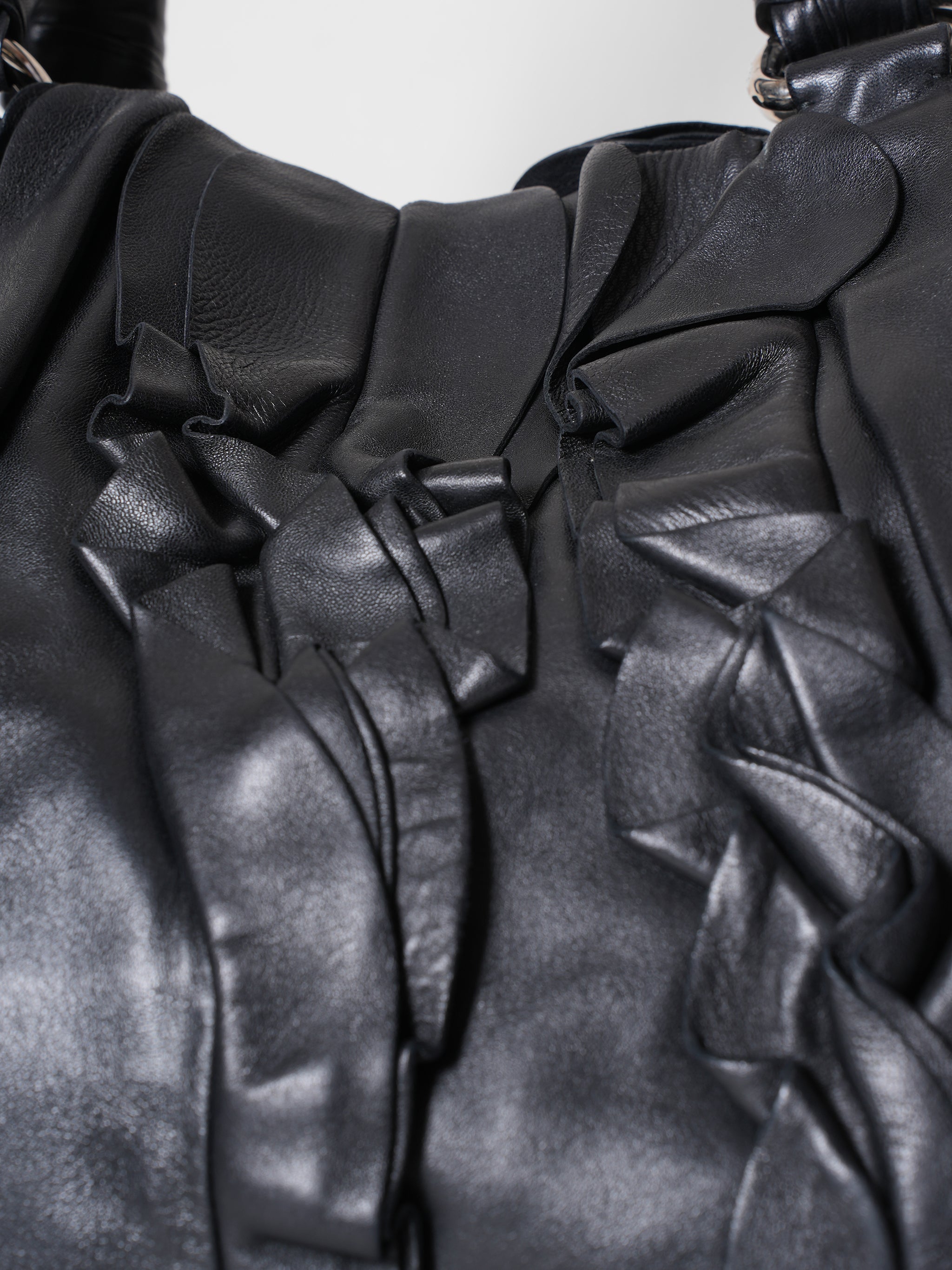 Prada Ruffle Mordore Hobo Bag