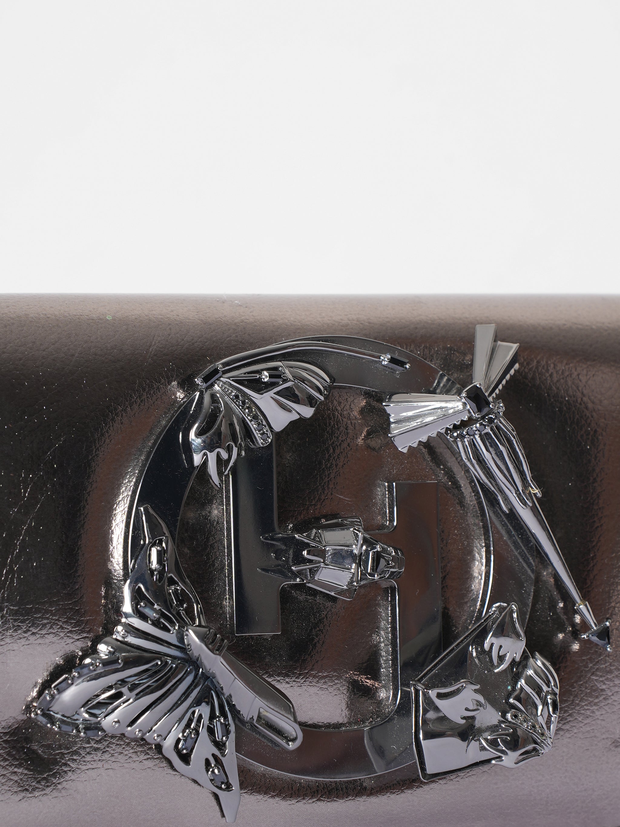 Outhouse 'The Mini Disco' Metallic Chrome Sling Bag