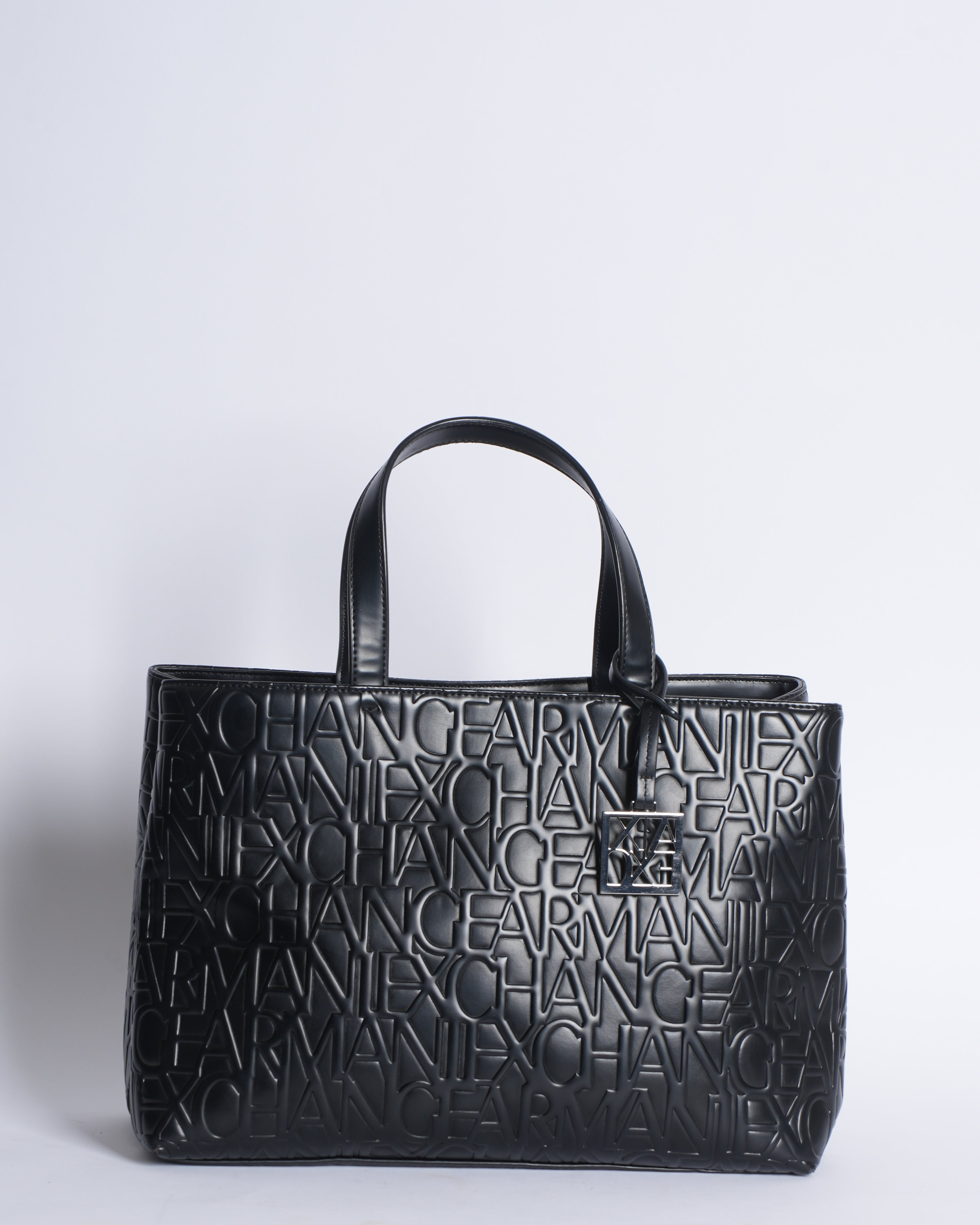 Armani Exchange Logo Embossed Monogram Shoulder Bag