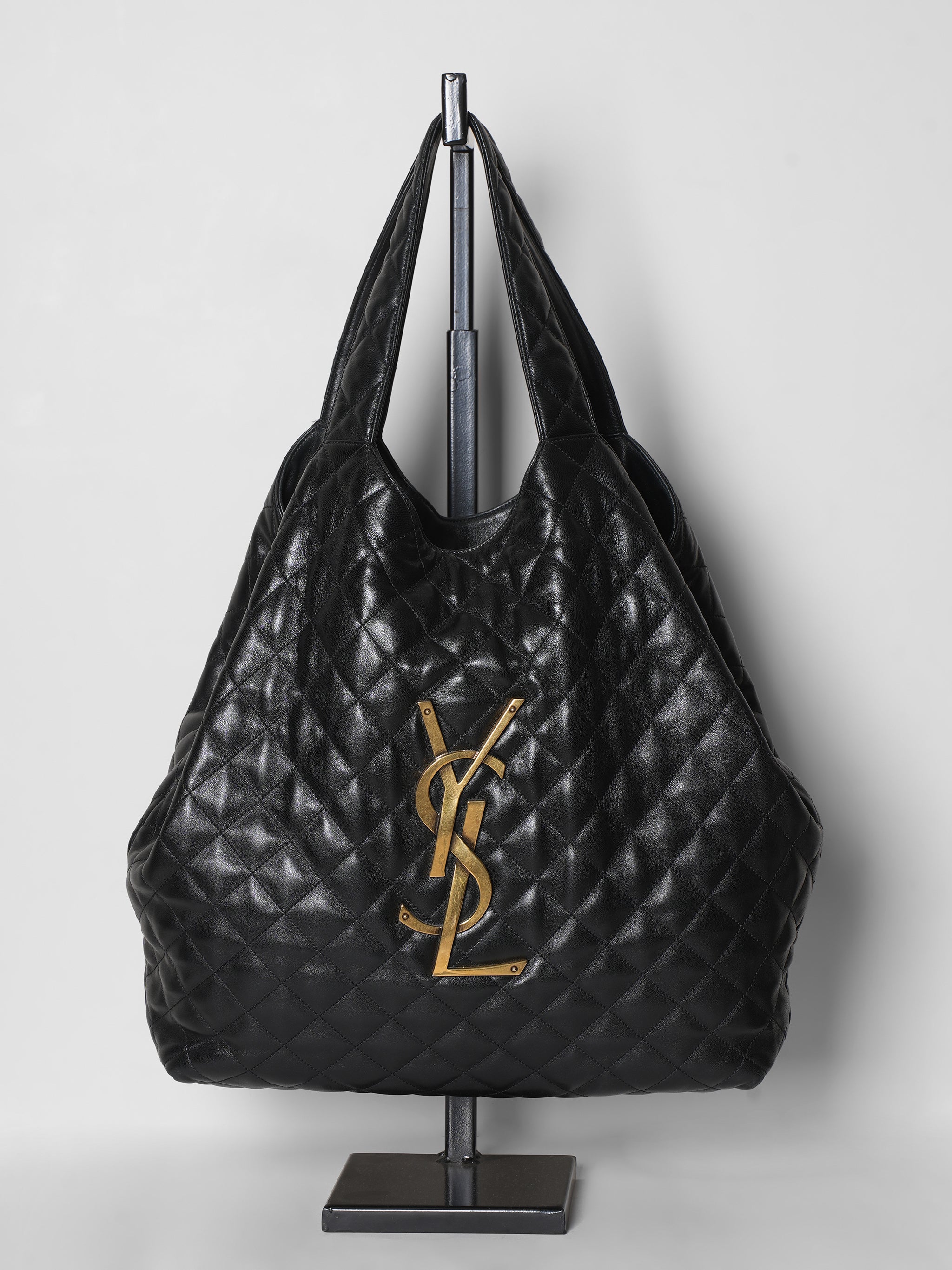 Saint Laurent Black Quilted Tote Bag