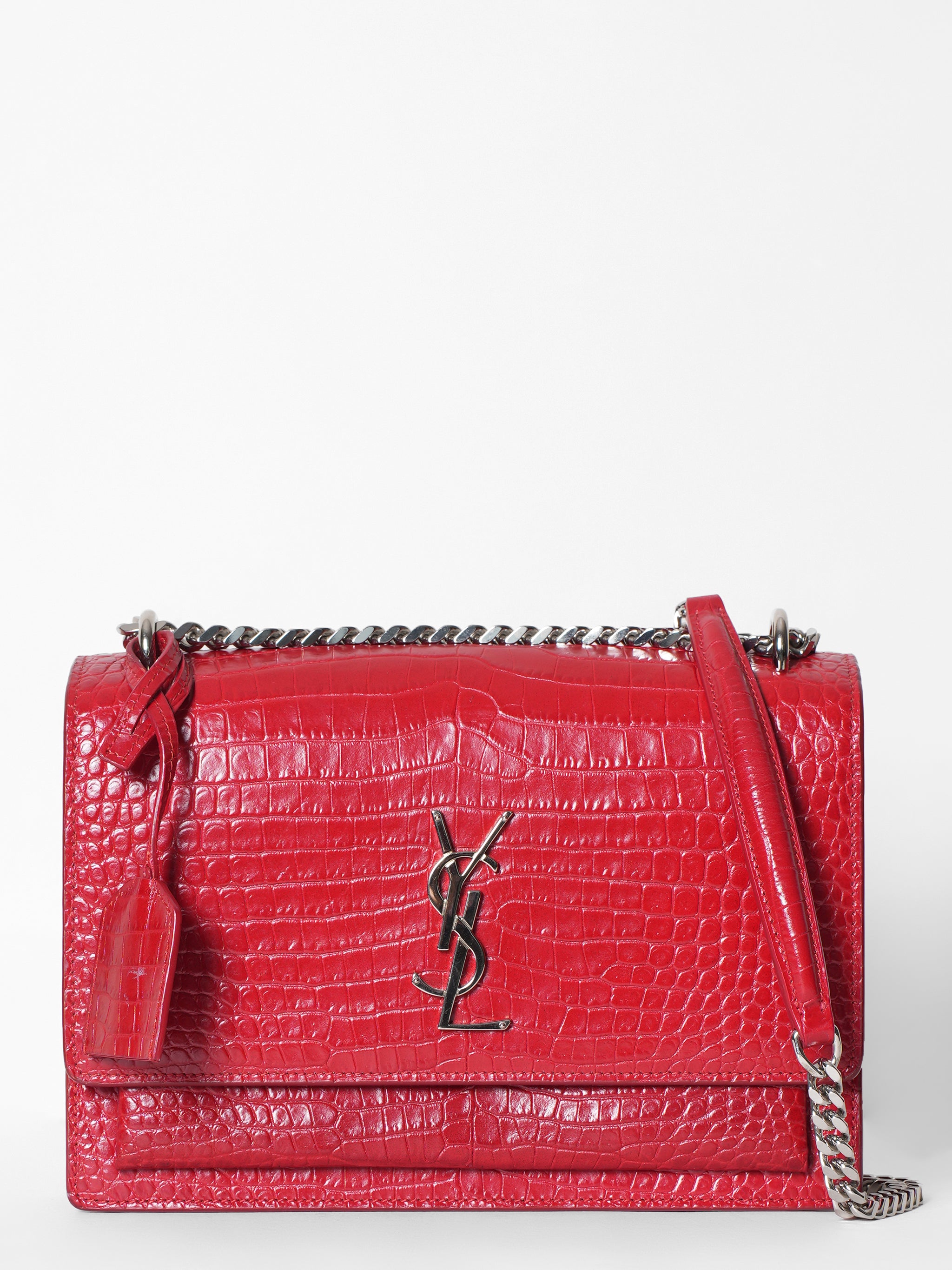 Ysl crocodile bag on sale red