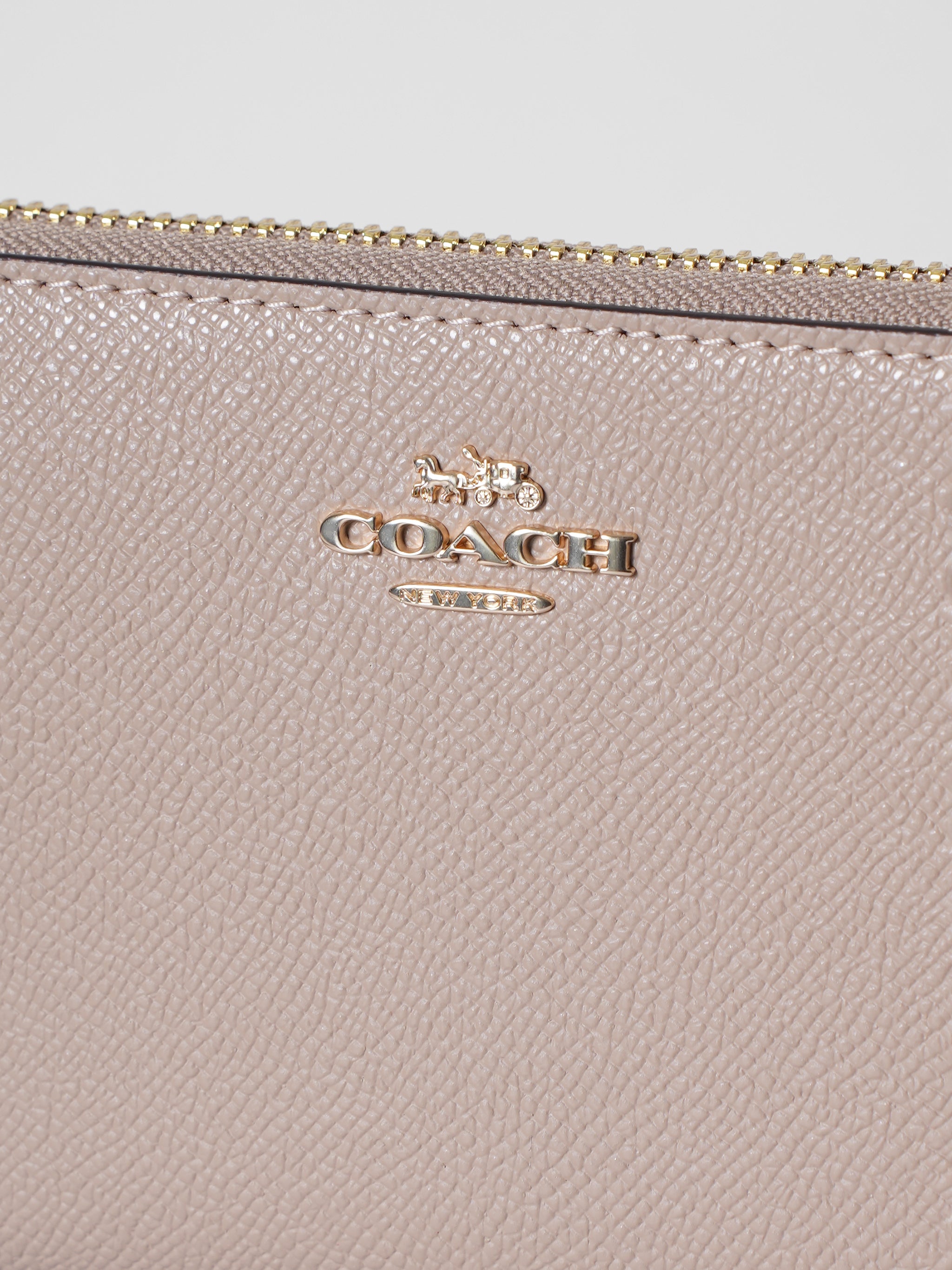 New Coach Beige Zip Around Wallet