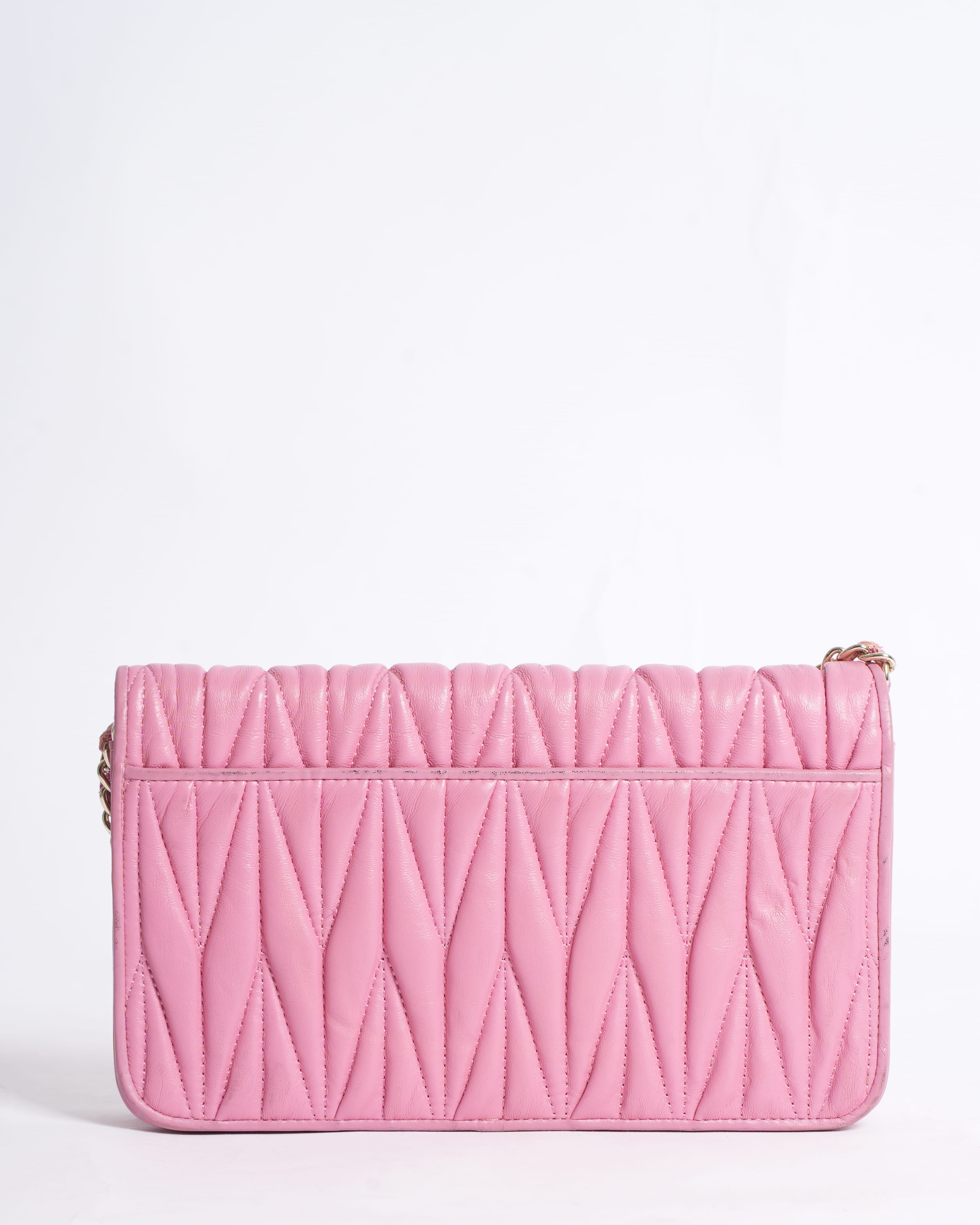 Miu Miu leather wallet on chain