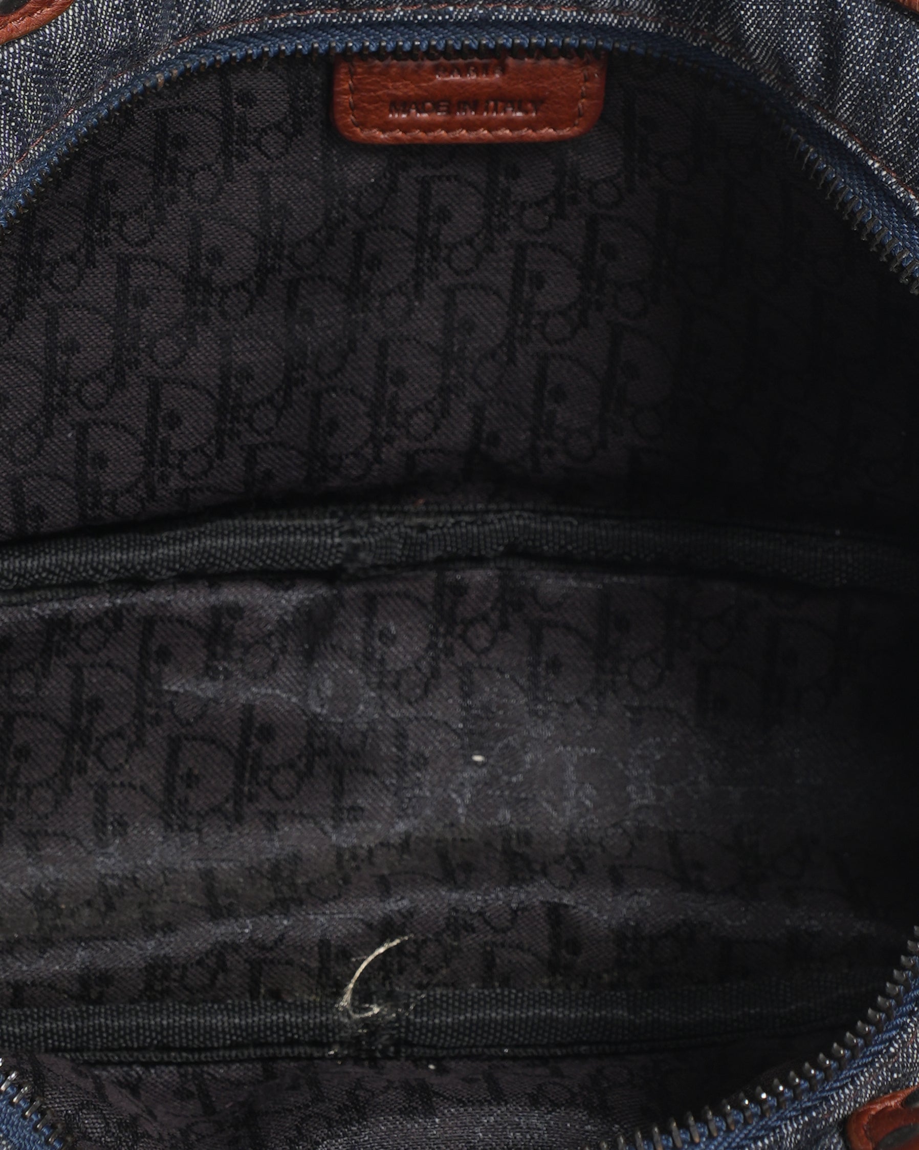 Dior denim leather double gaucho saddle bag