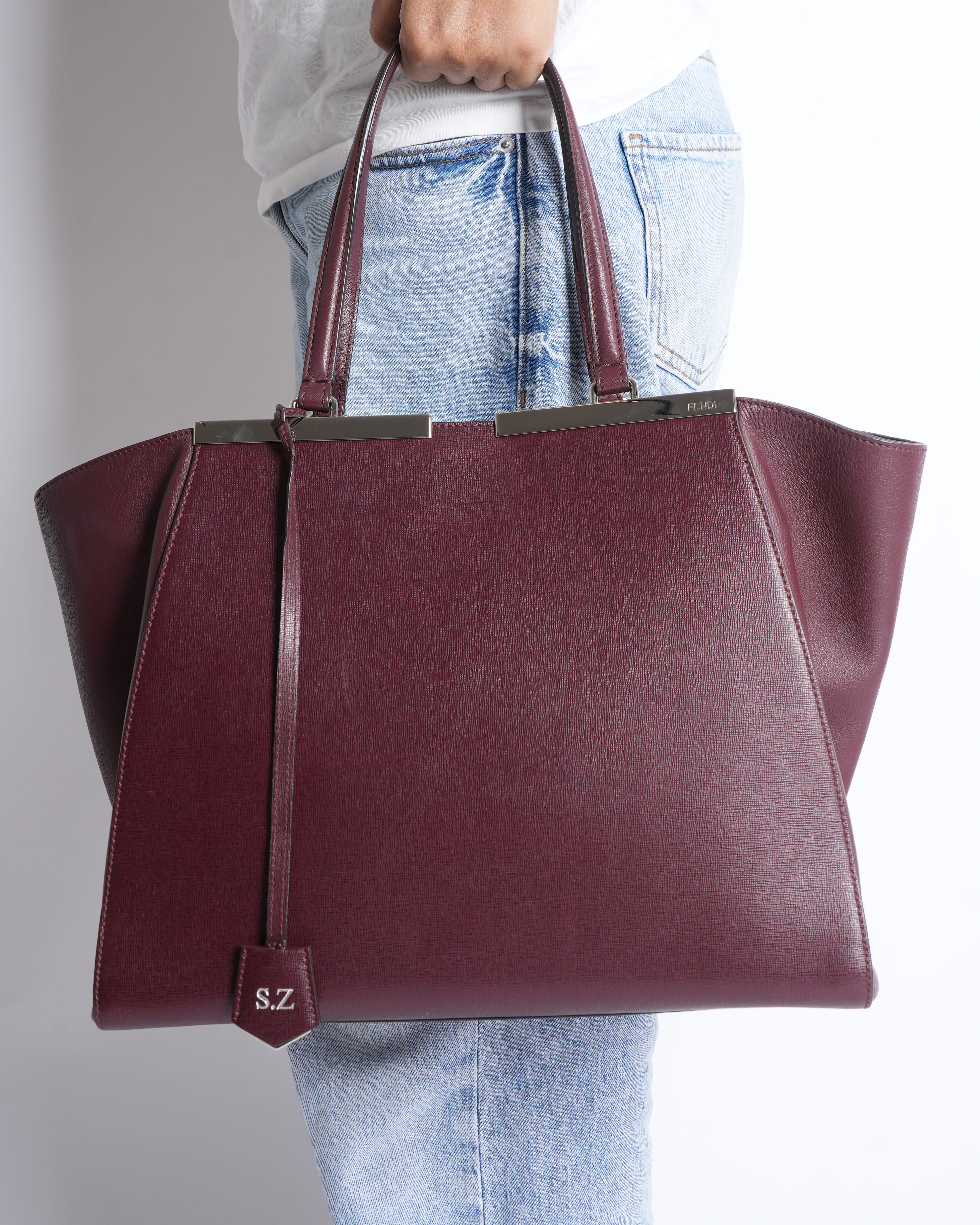 Fendi 3 Jours Burgundy Bag