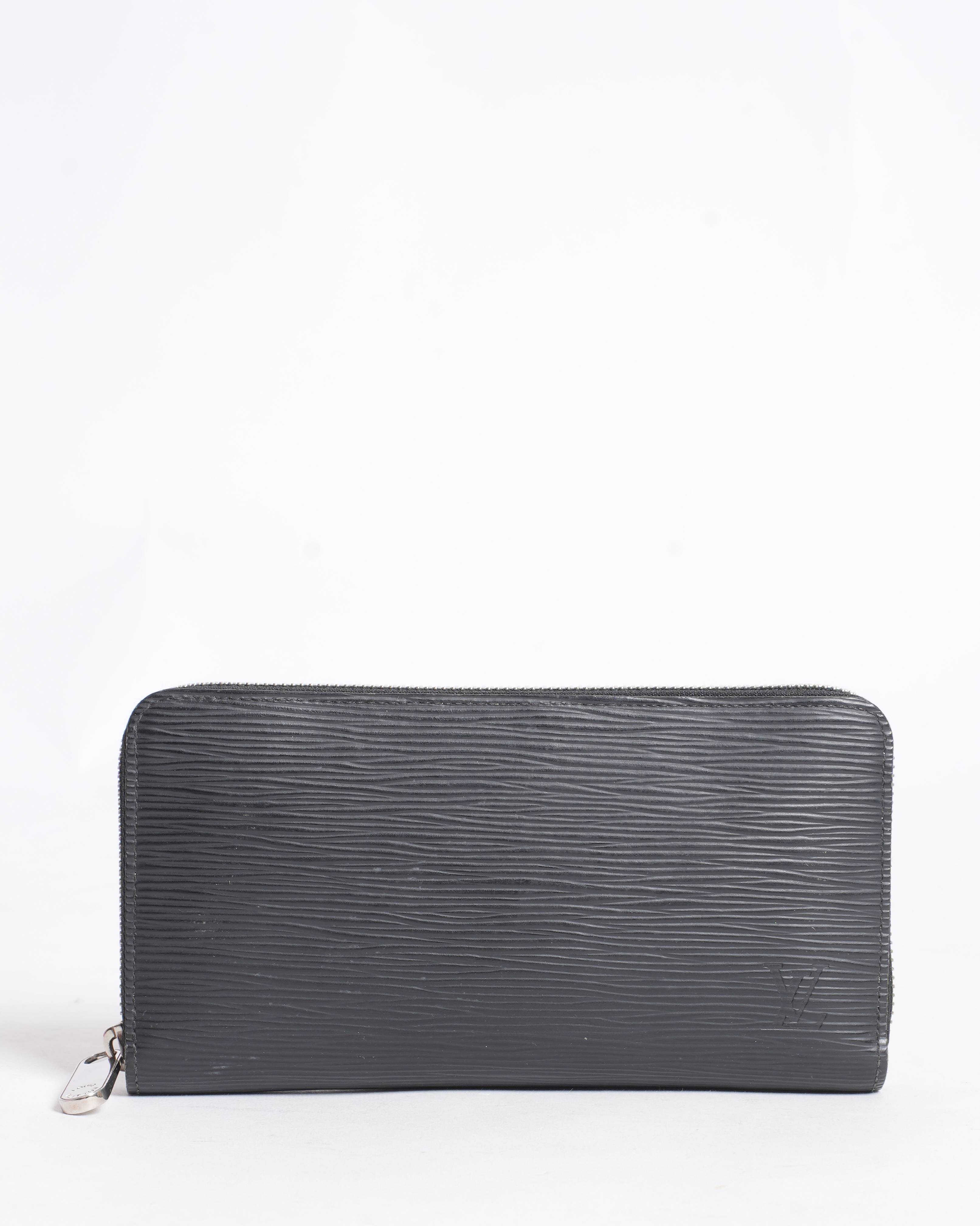 Louis Vuitton Epi Leather Zip Around Wallet In Black