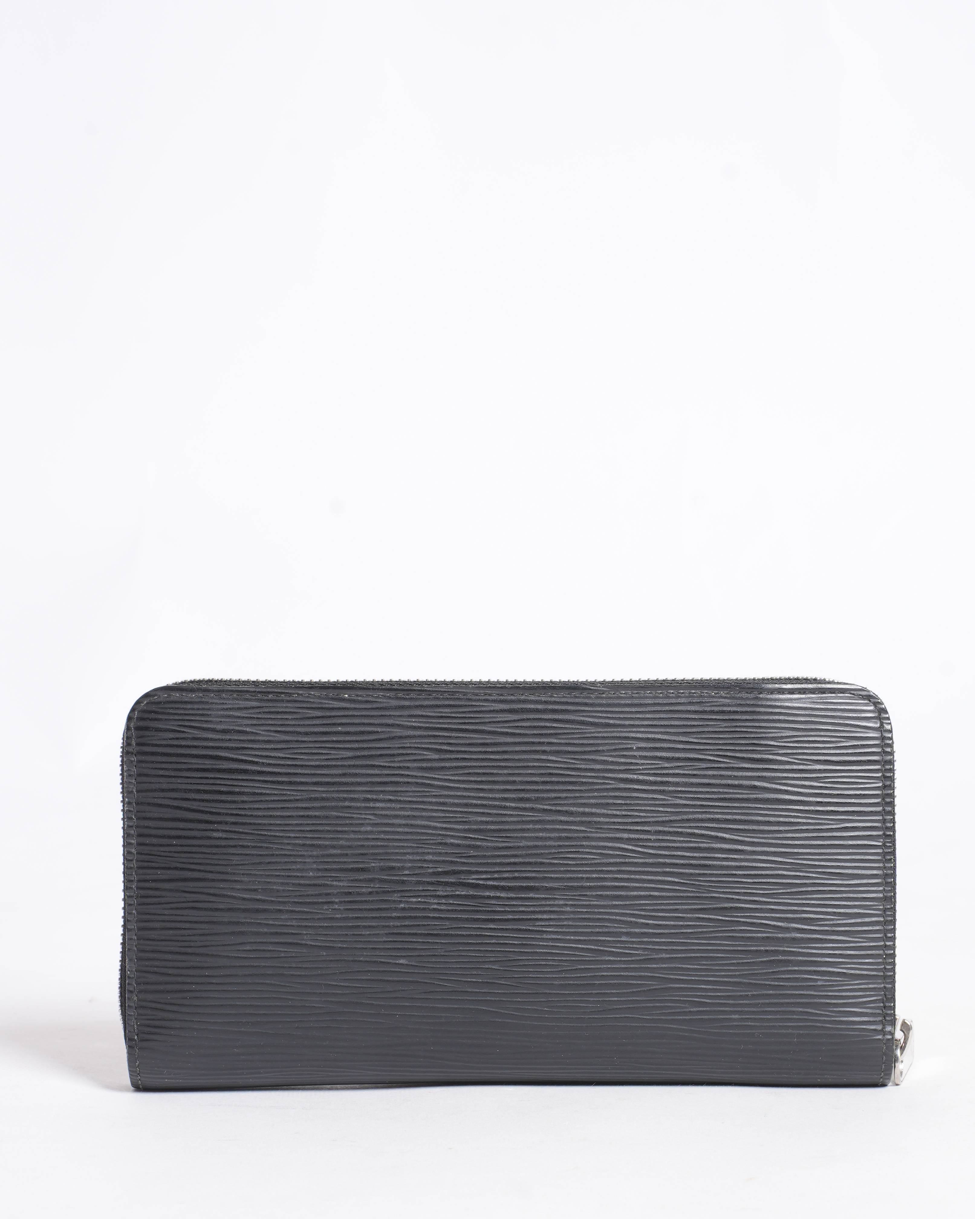 Louis Vuitton Epi Leather Zip Around Wallet In Black