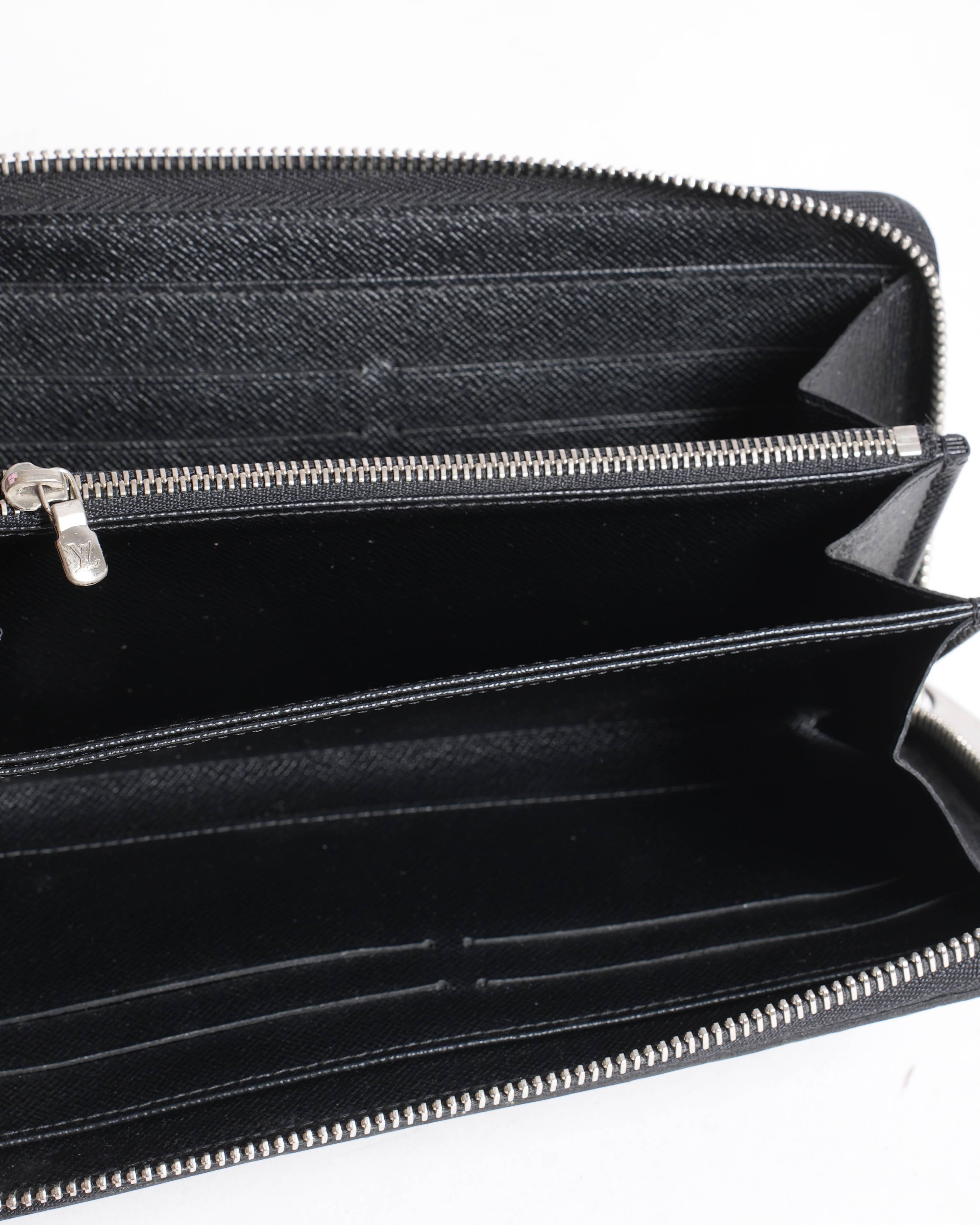 Louis Vuitton Epi Leather Zip Around Wallet In Black