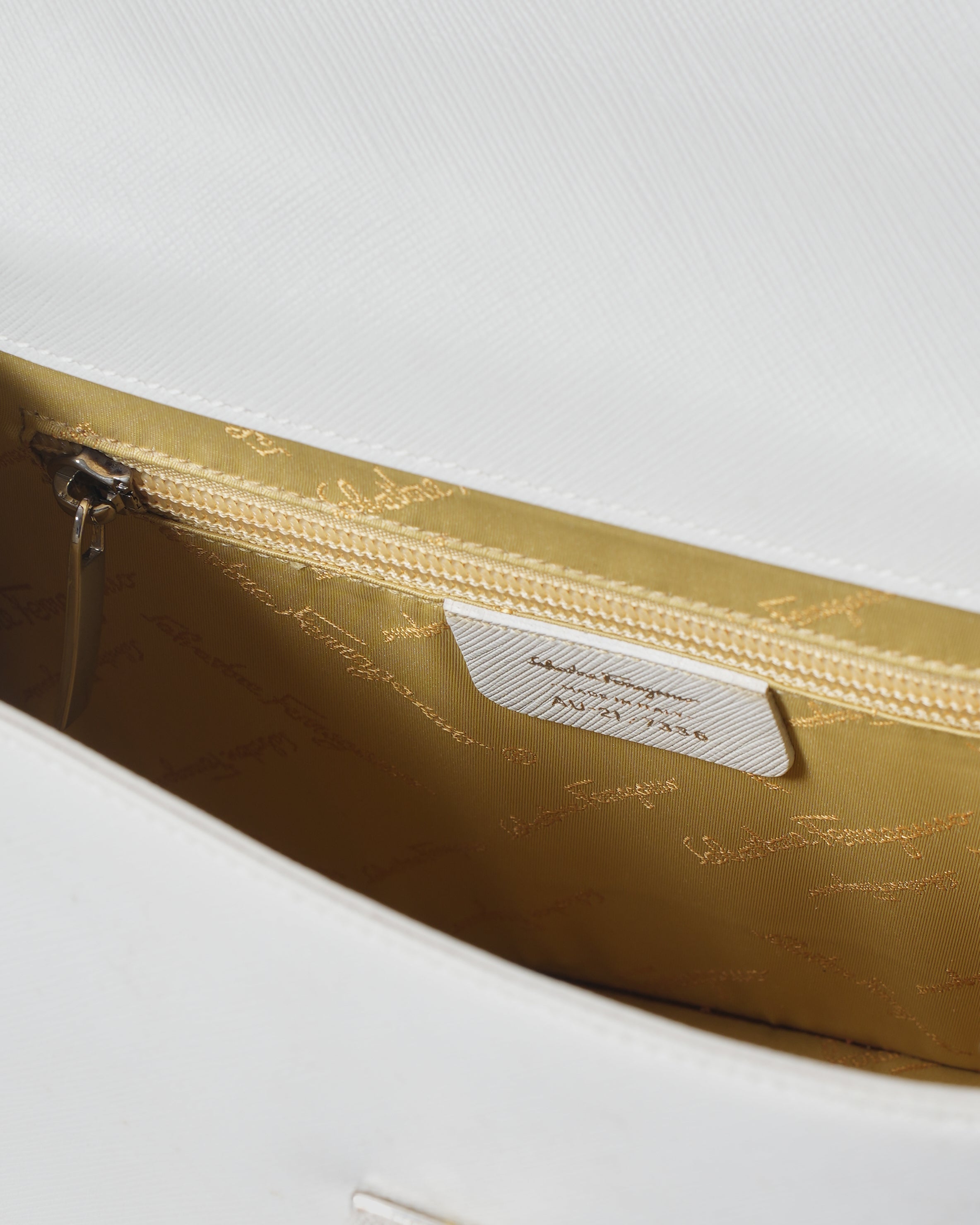 Salvatore Ferragamo White Leather Crossbody