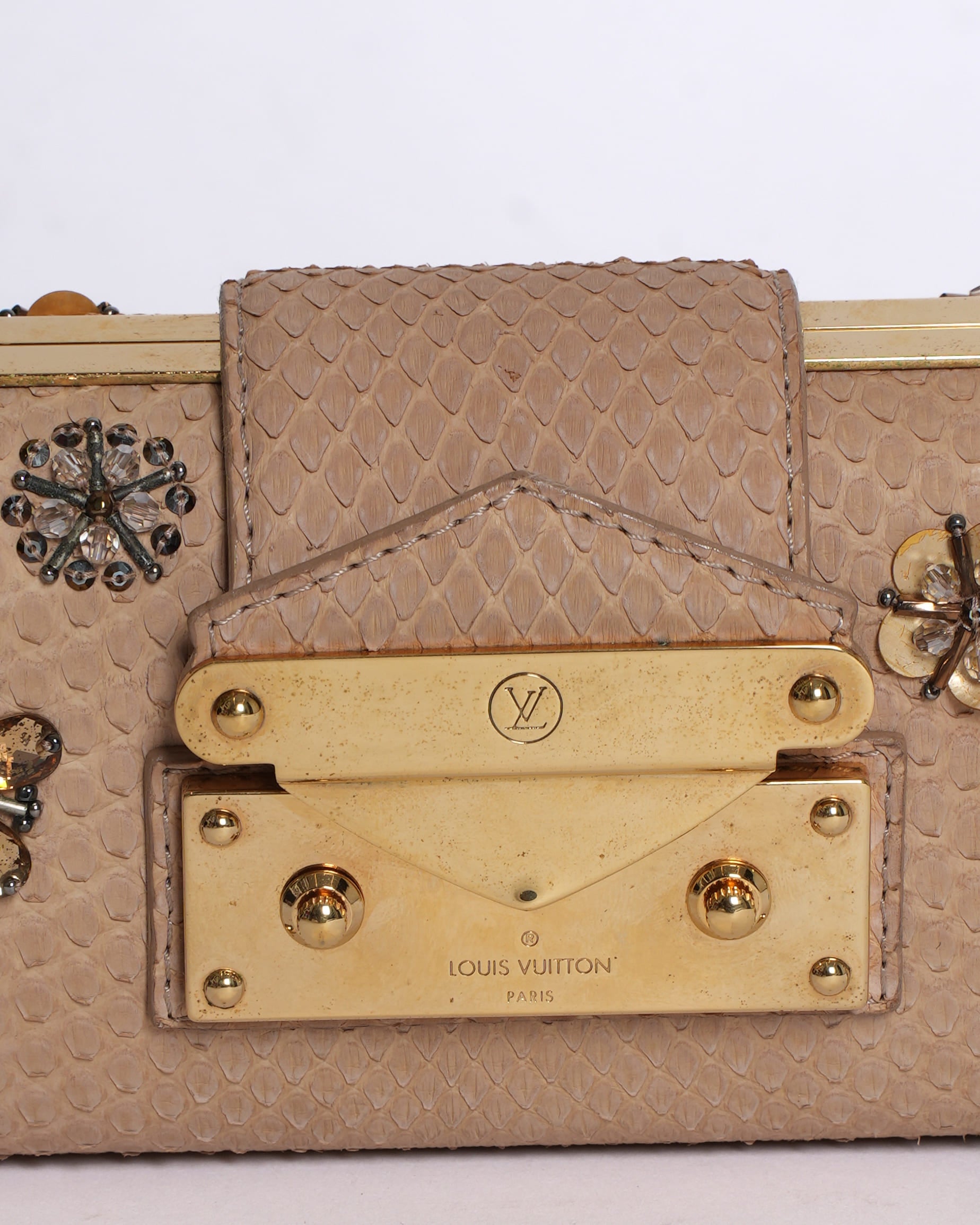 Louis Vuitton Python Trésor Minaudière Clutch