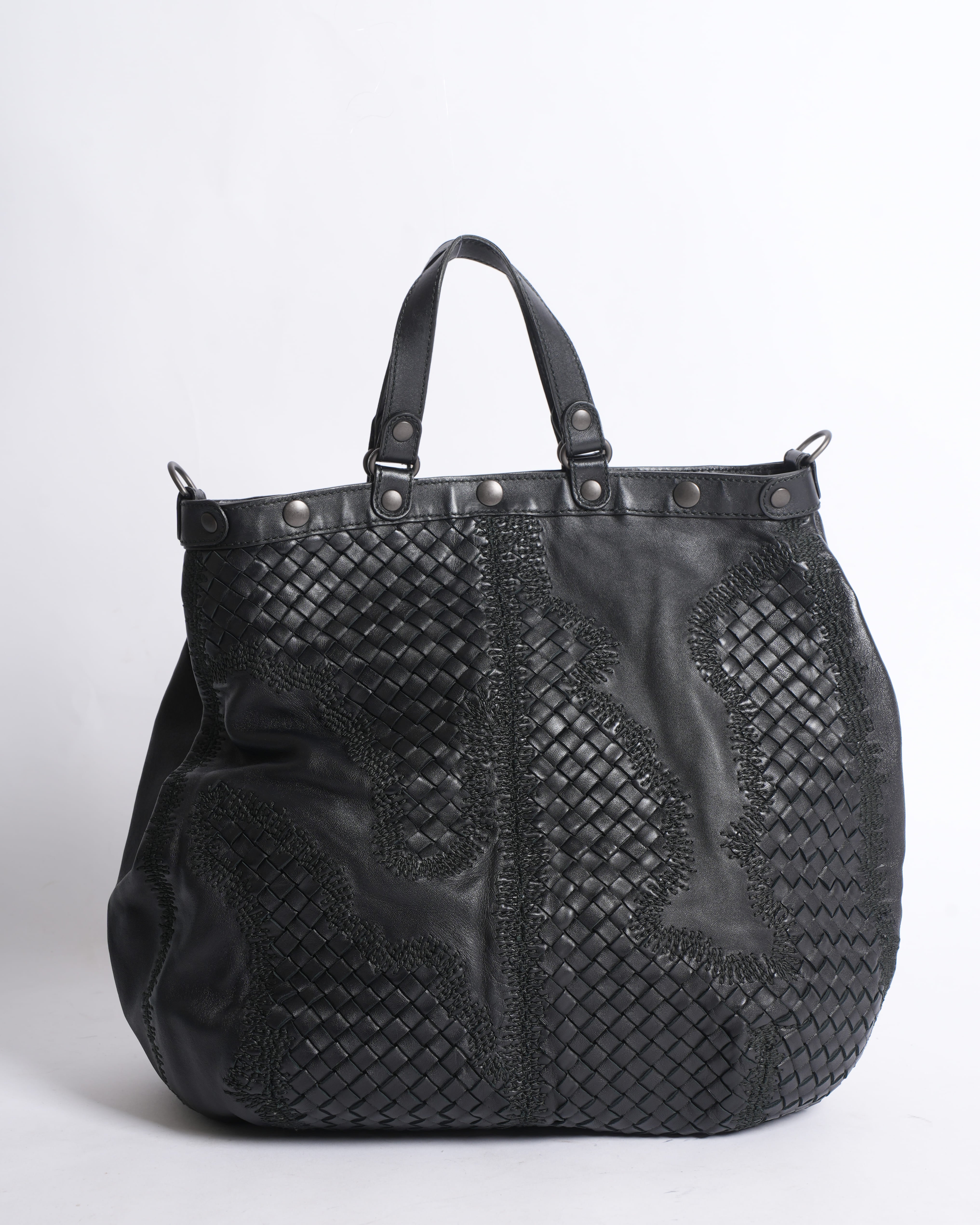 Bottega Veneta Basket Top Handle Woven Tote/ Shoulder Bag