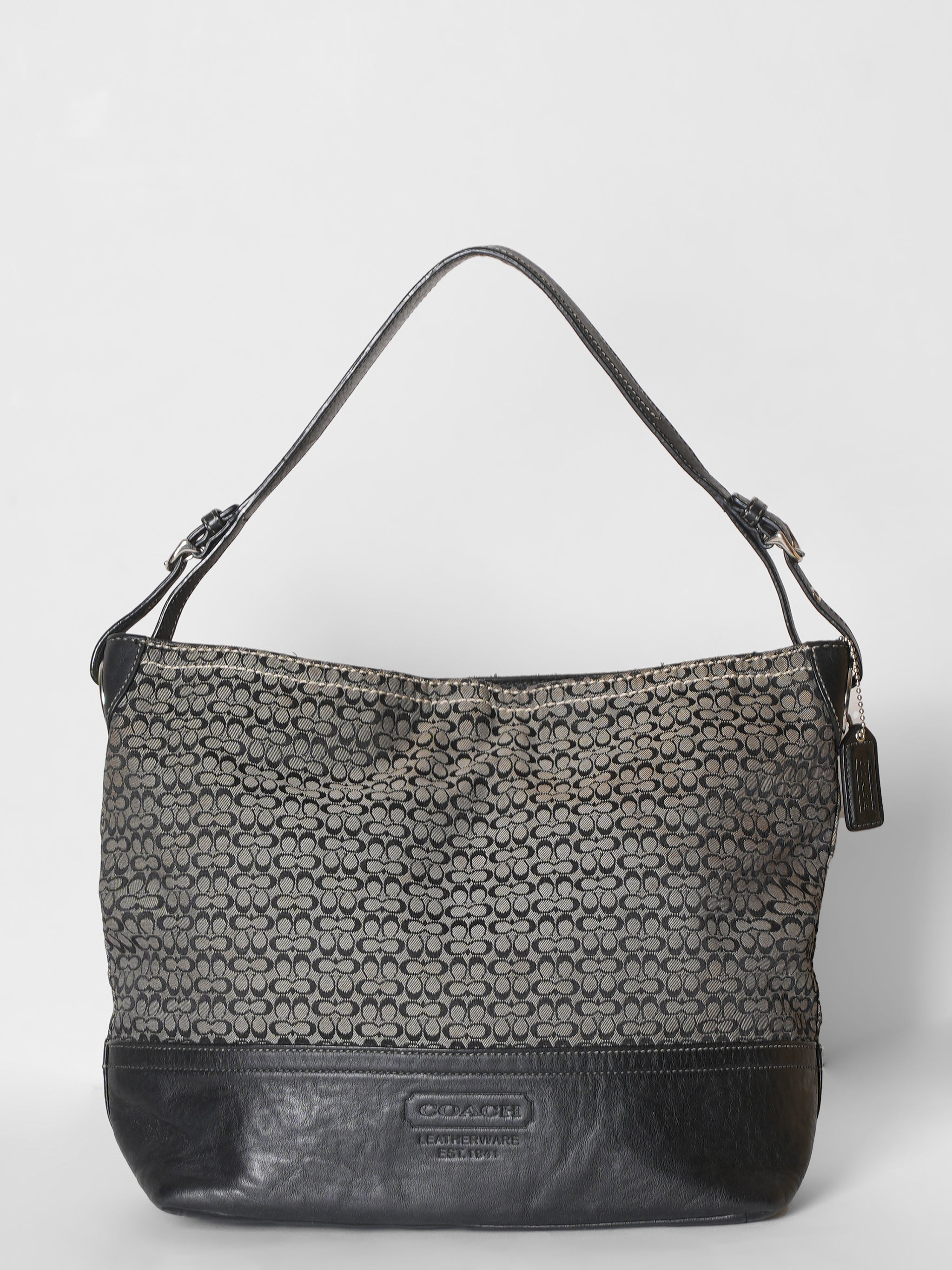 Coach Signature "C" Canvas & Leather Handbag
