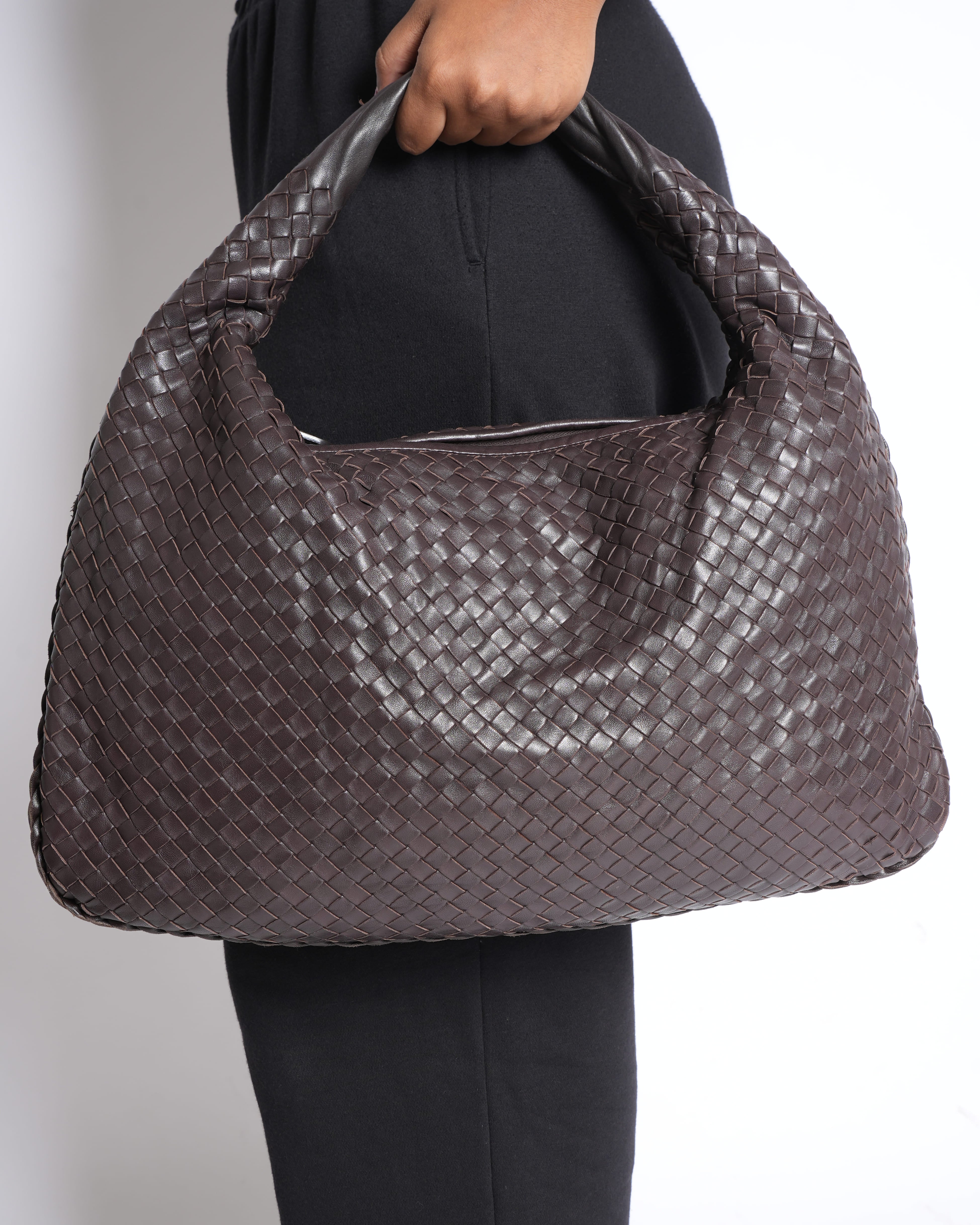 Bottega Veneta Nappa Woven Brown Shoulder Bag