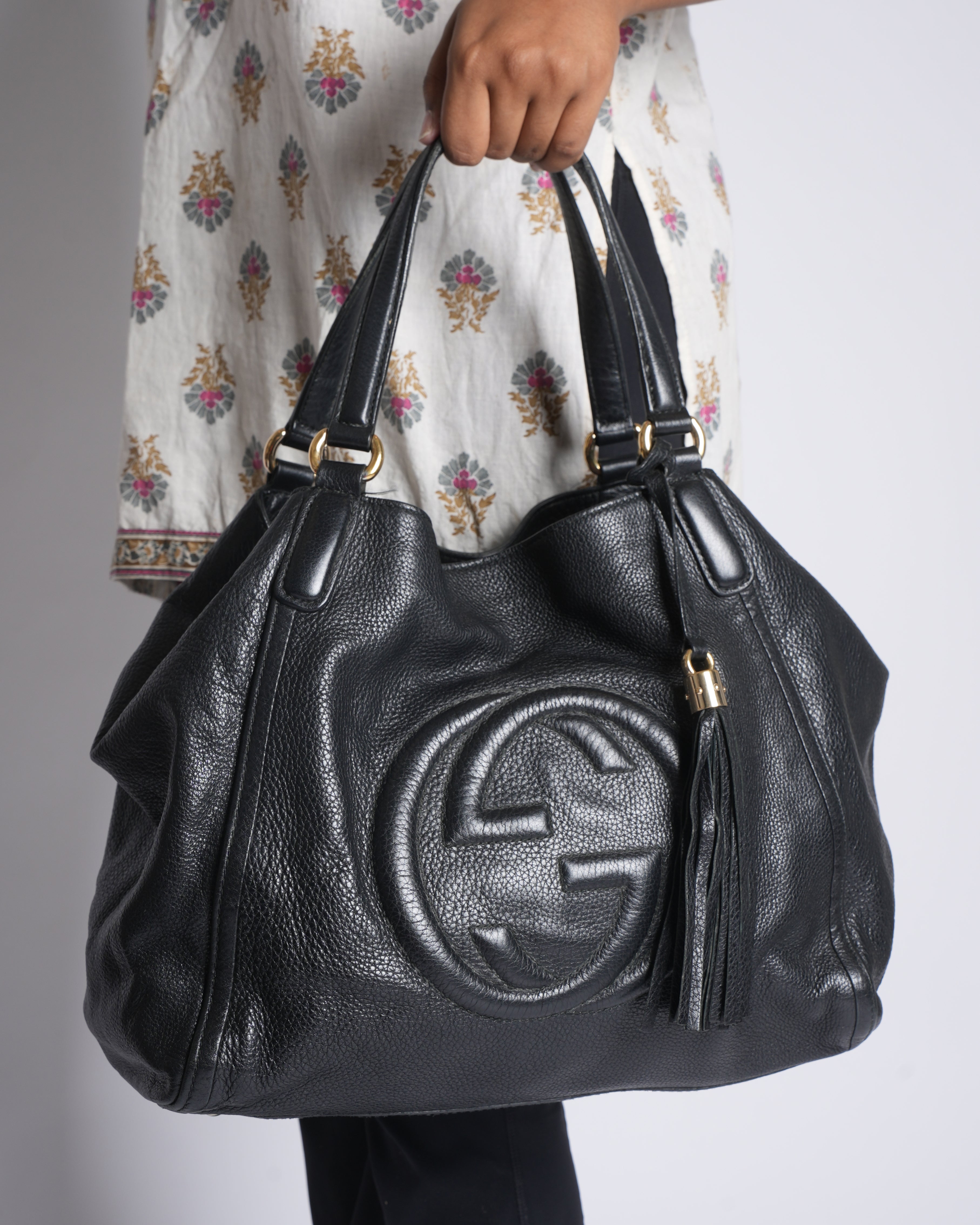 Gucci Black Soho Leather Tote Bag