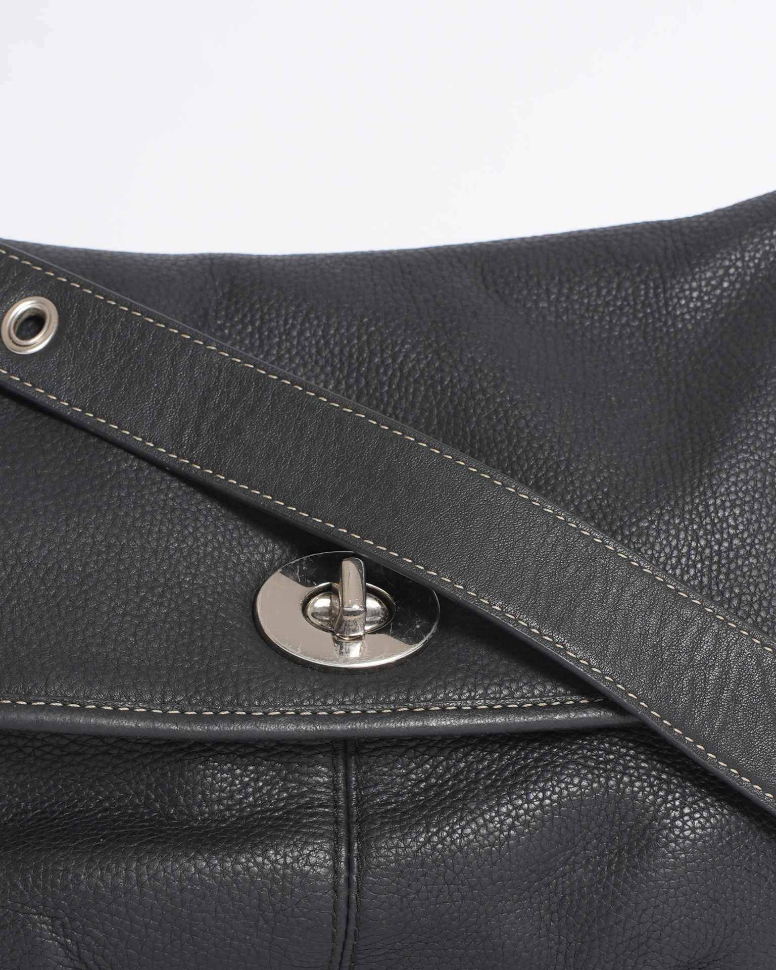 Coach black leather handbag