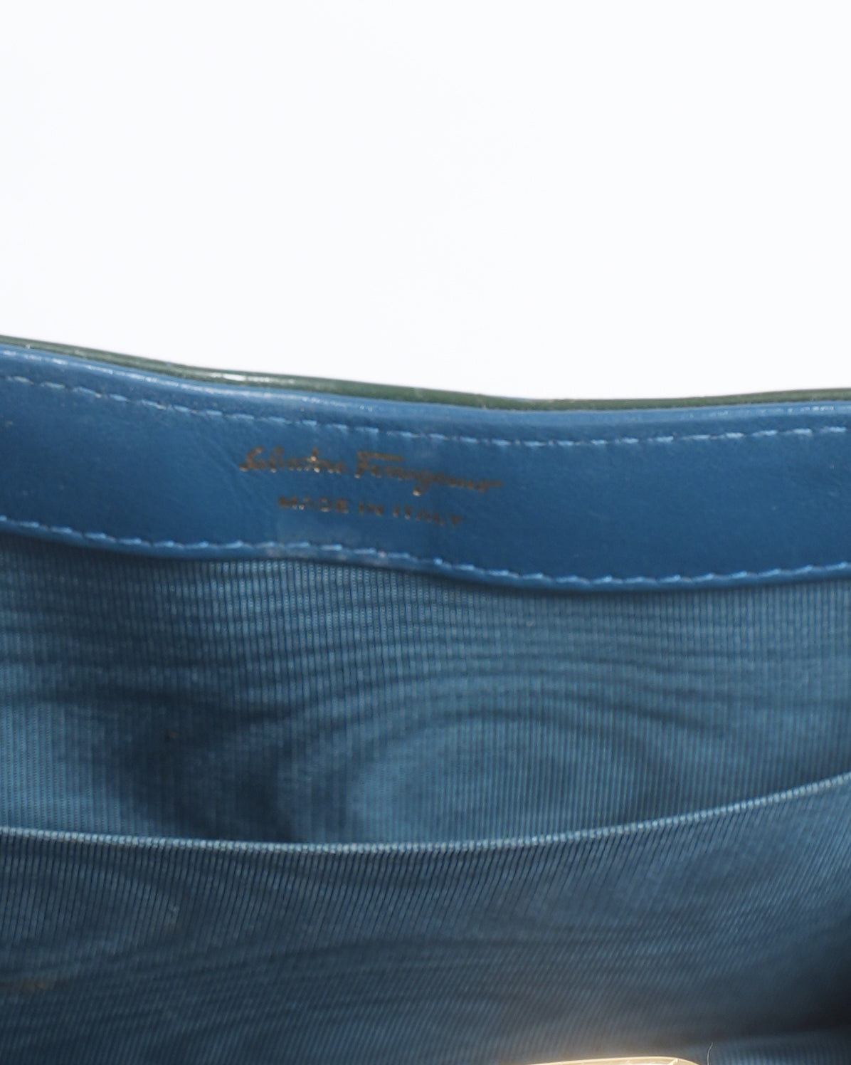 Salvatore Ferragamo Green Patent Leather Vara Bow Crossbody Bag