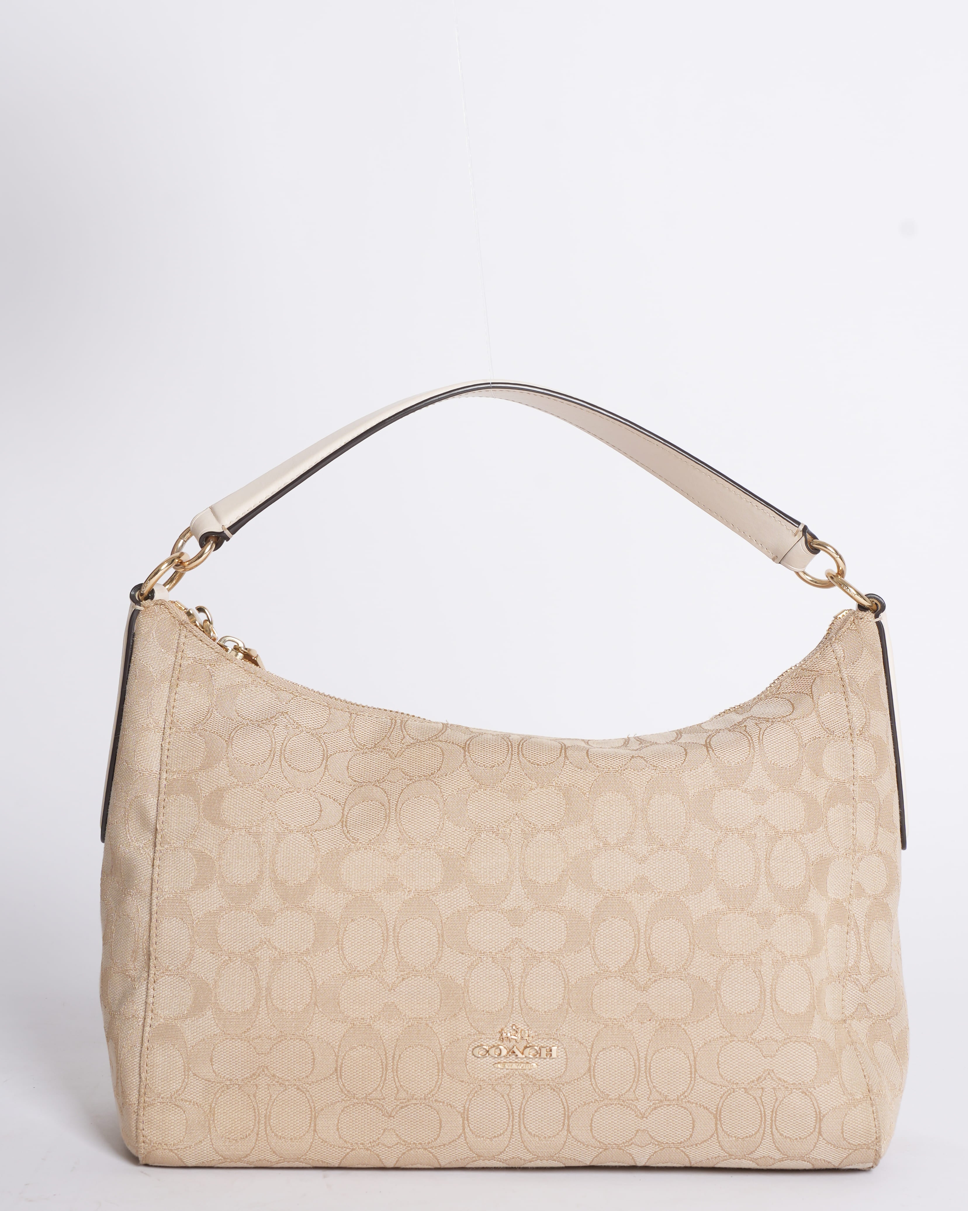Coach signature canvas and leather hobo bag