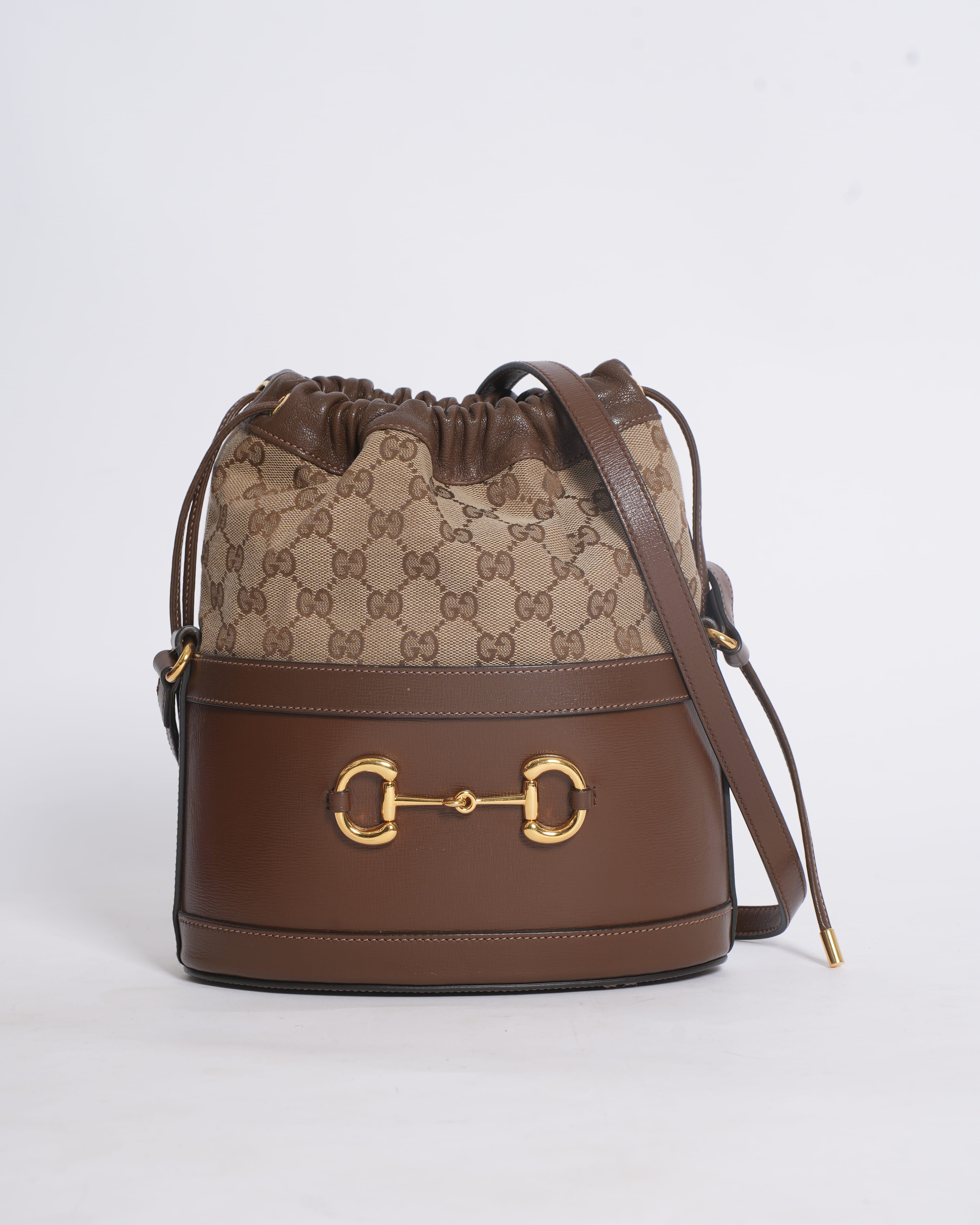 Gucci gg canvas horsebit 1955 bucket bag