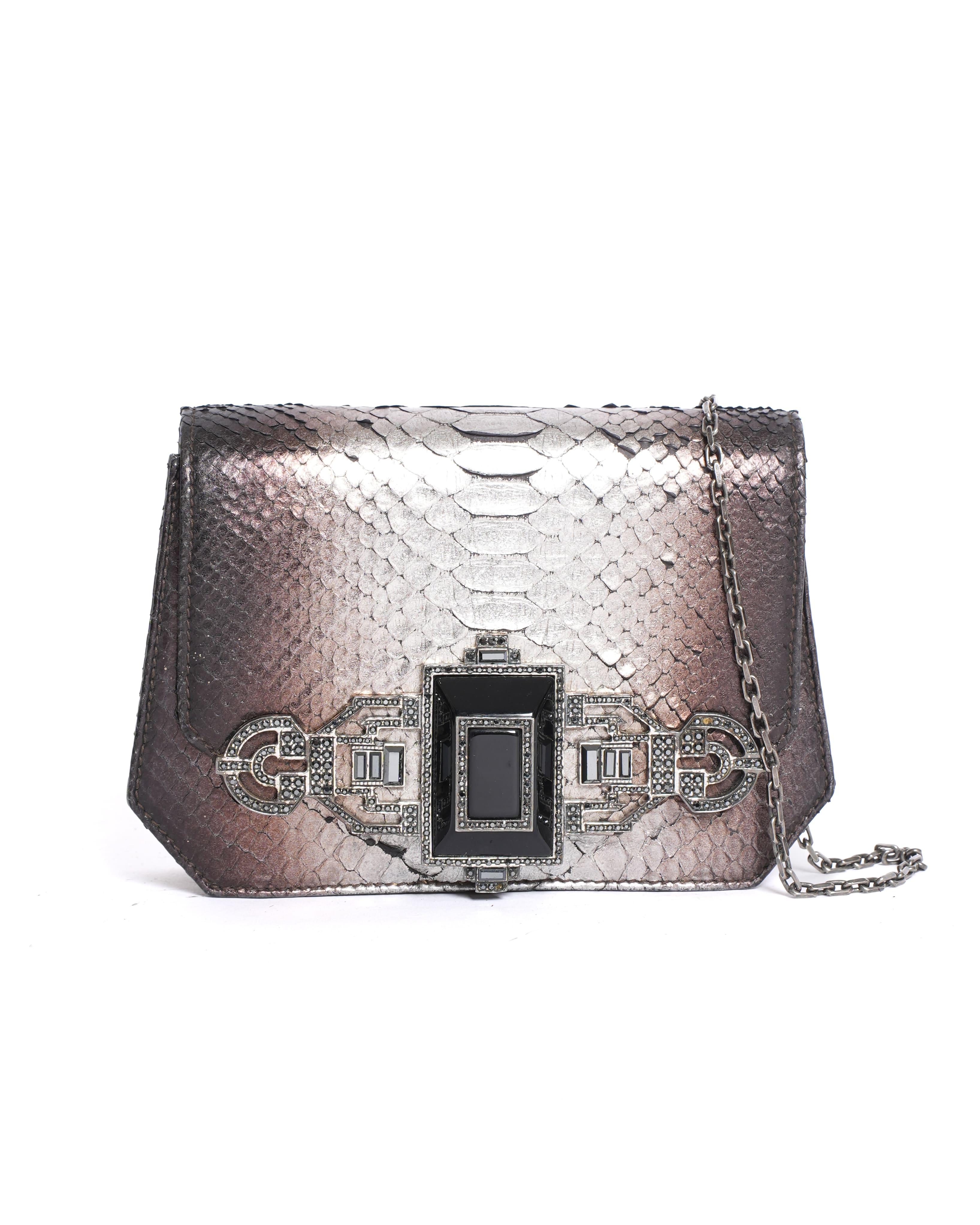 Judith Leiber Snakeskin Clutch Bag