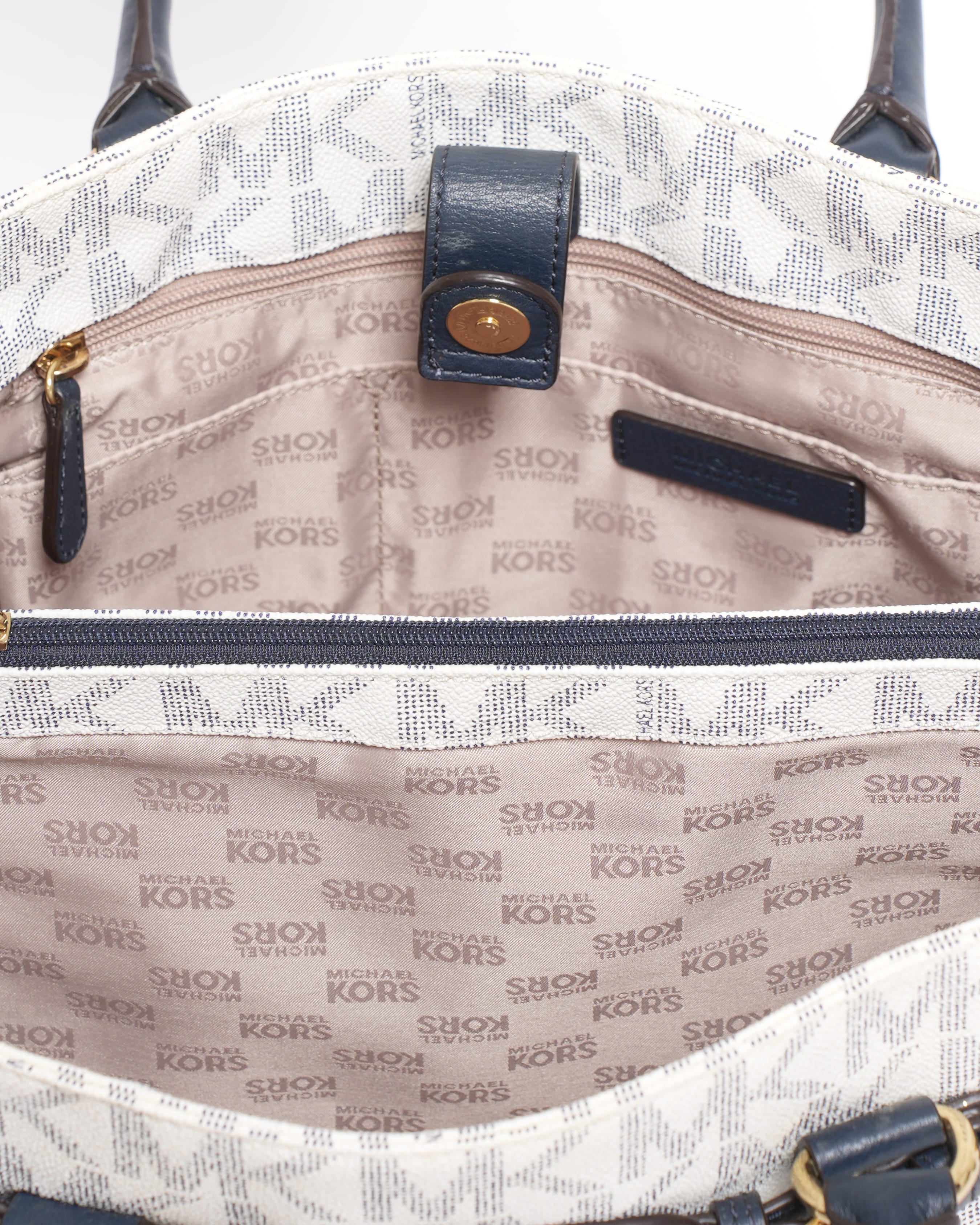 New Michael Kors Signature Coated Canvas Hamilton Shoulder Bag