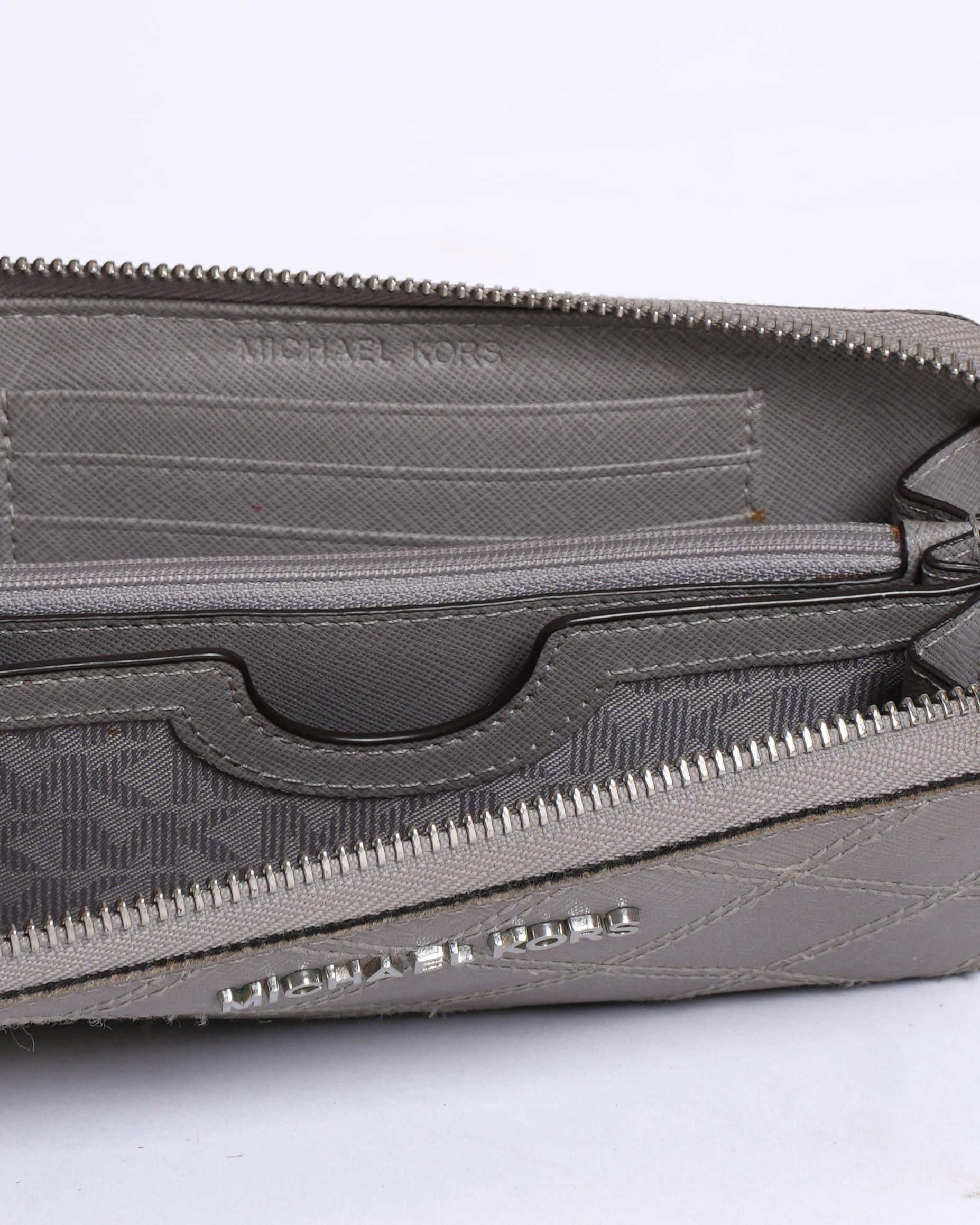 Michael Kors Zip-Around Wallet in Grey