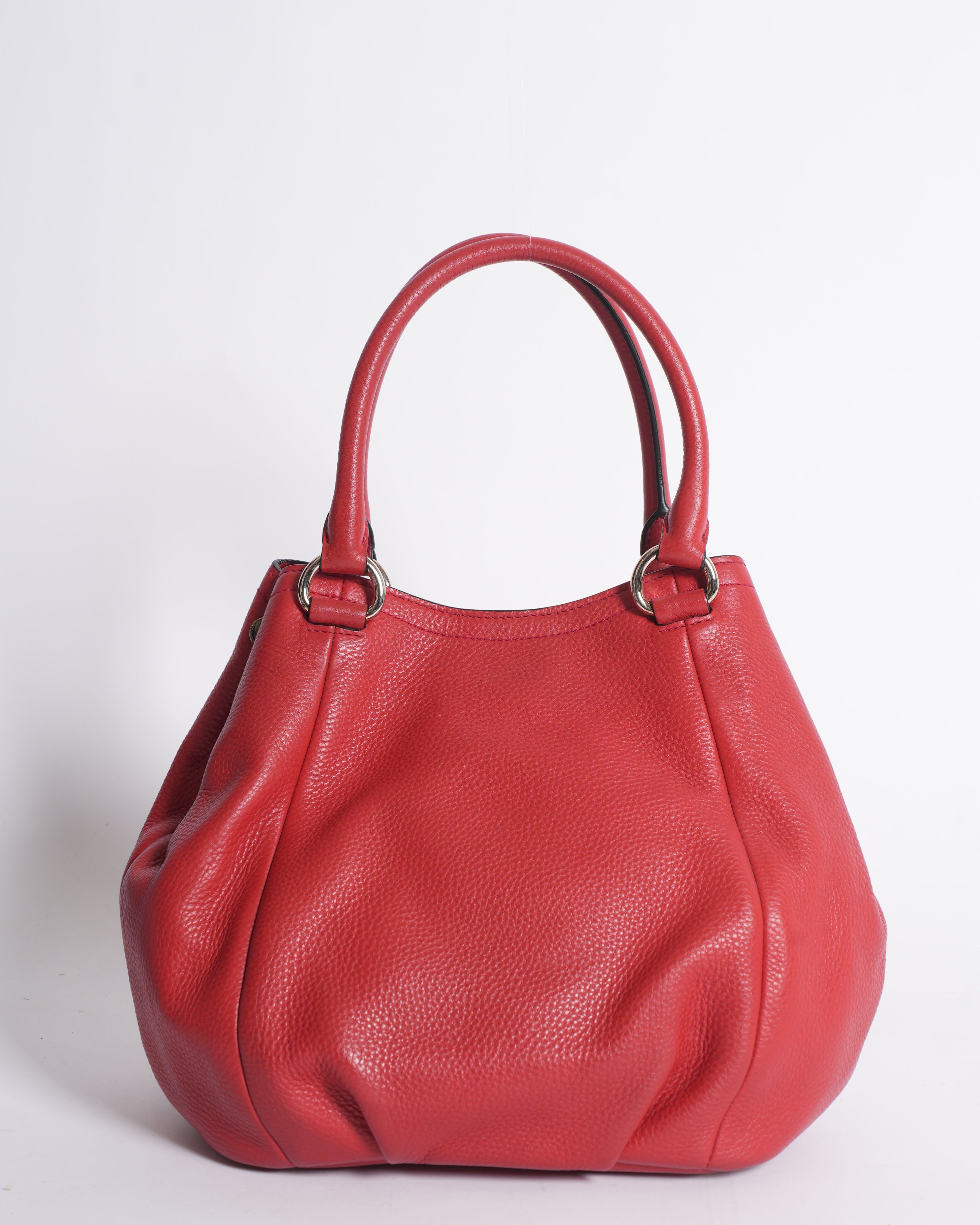 Prada Rosso Vitello Phenix Leather Tote Bag