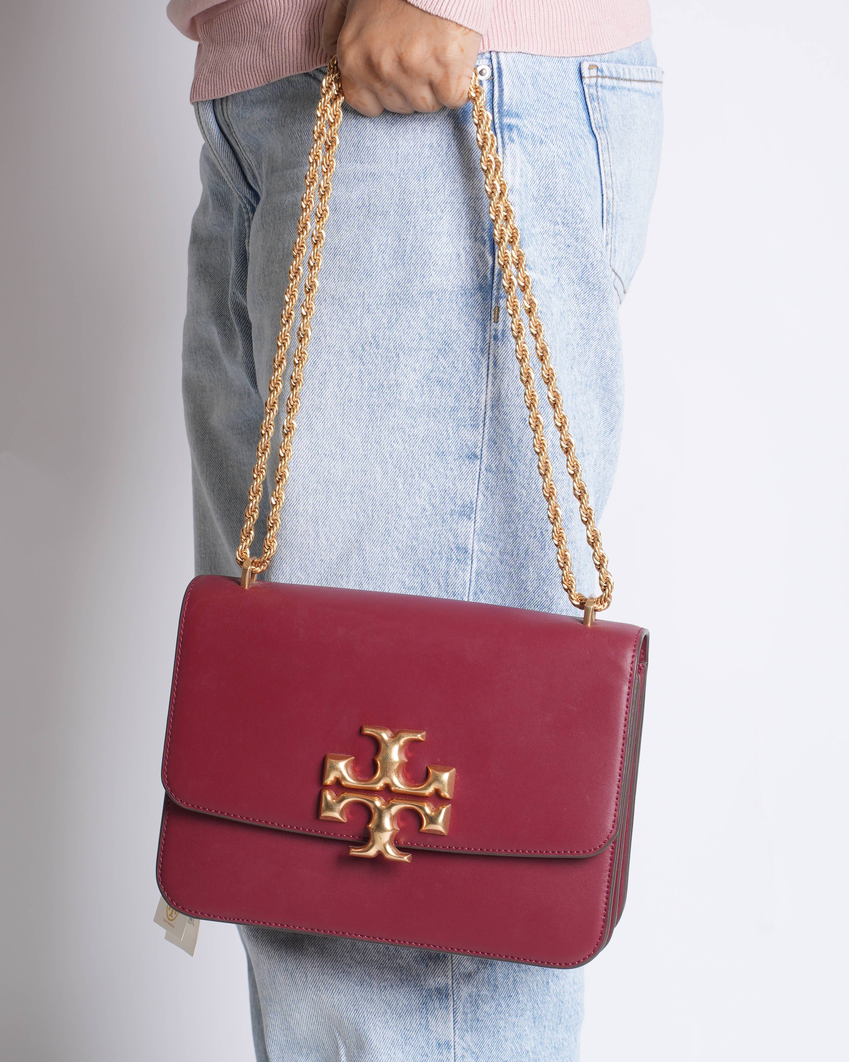 Tory Burch Eleanor Small Convertible Shoulder Bag In Red