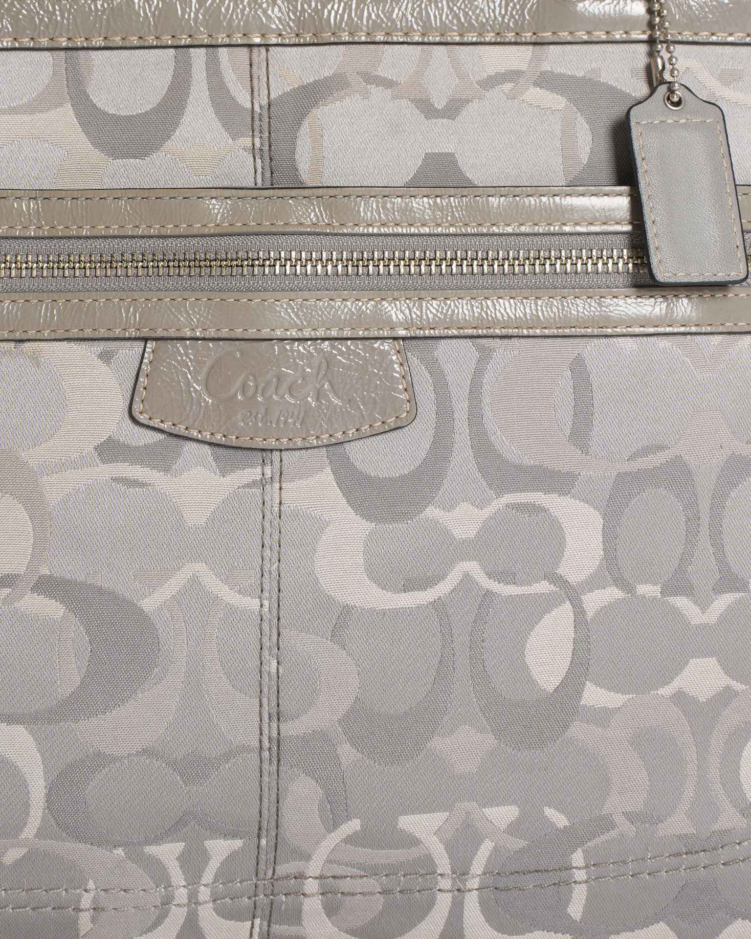 Coach grey canvas and leather vintage shoulder bag