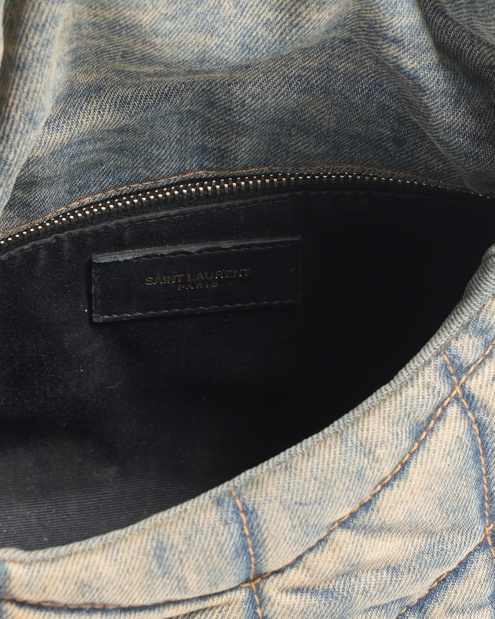 Saint Laurent LouLou Puffer Shoulder Bag in Denim