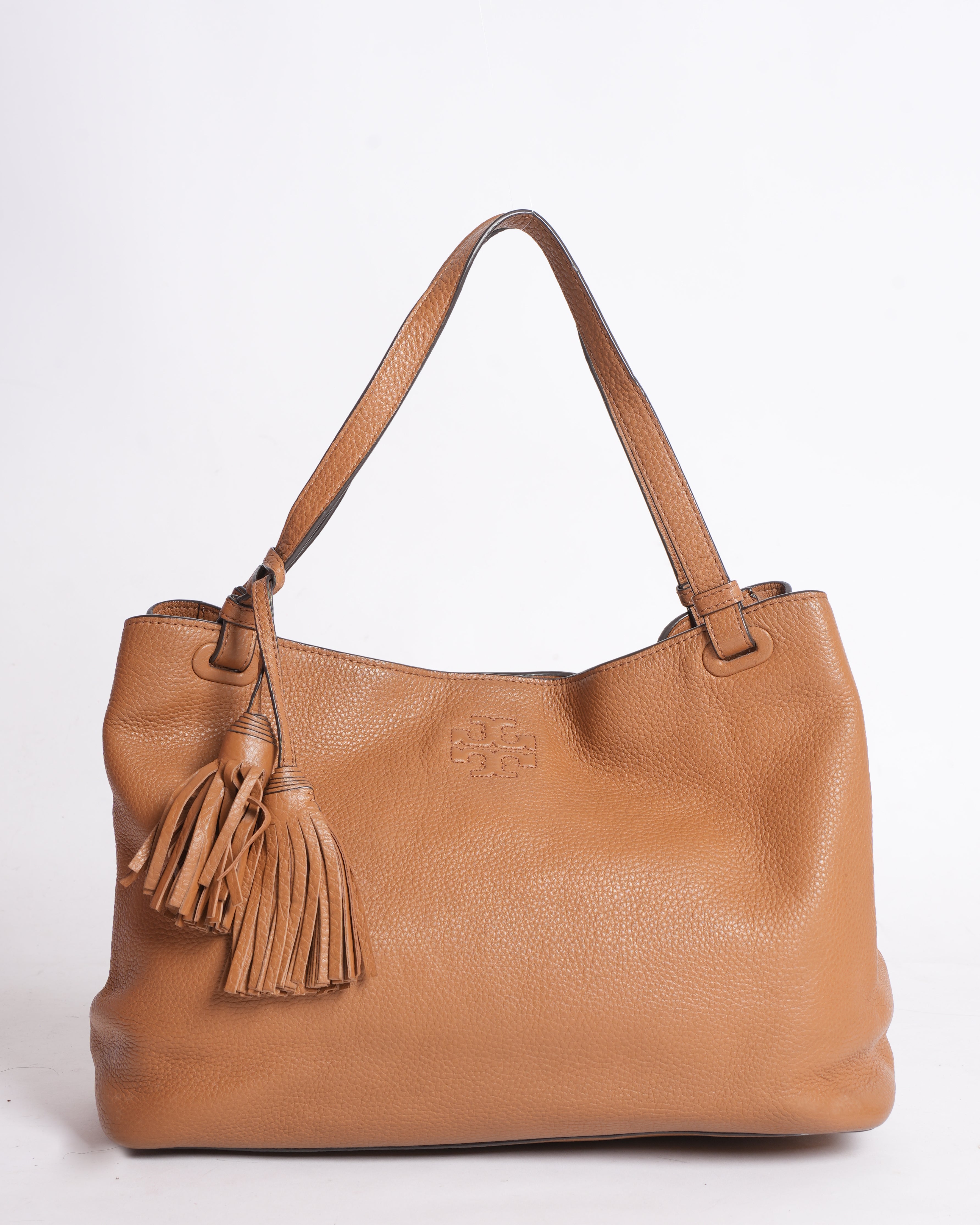 Tory Burch Brown Leather Thea Center Tote