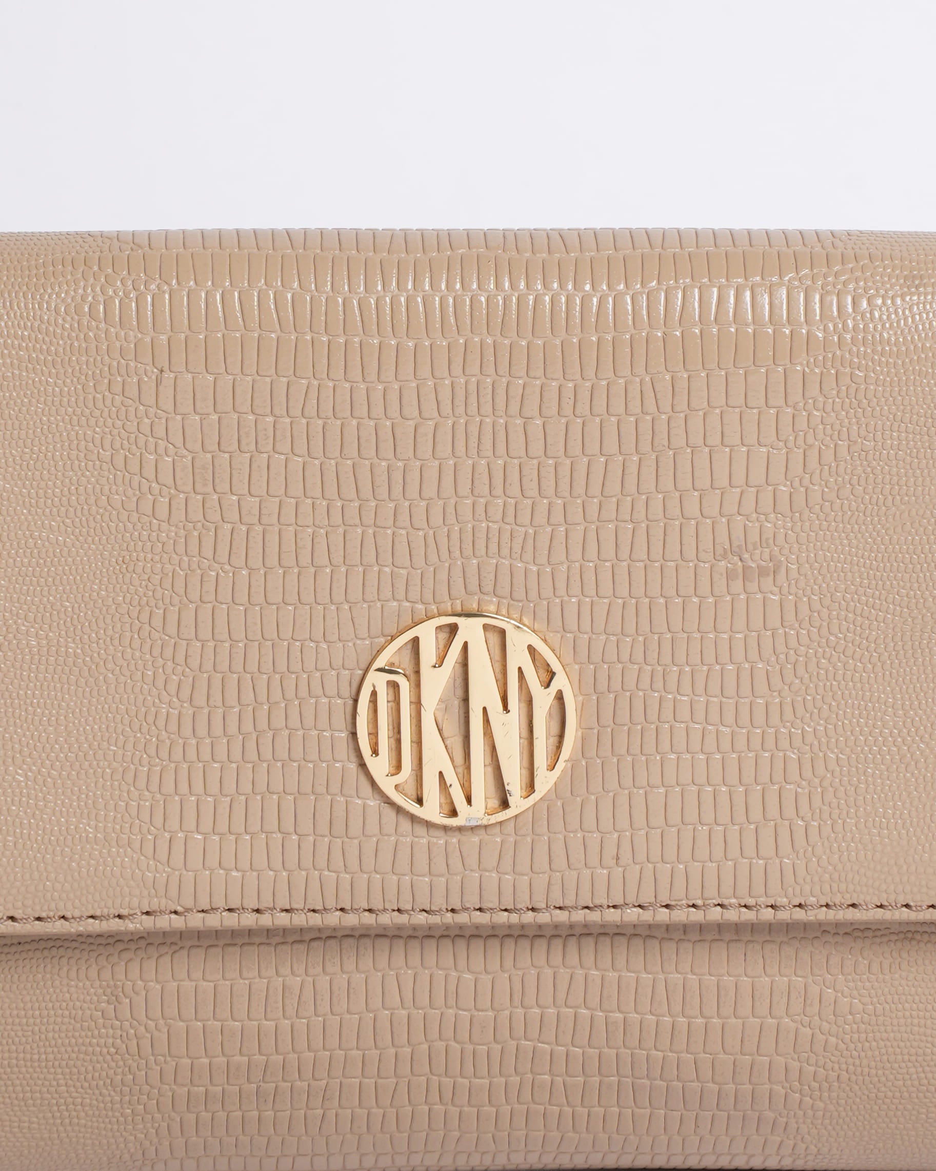 DKNY Envelope Flap Crossbody Bag in Beige