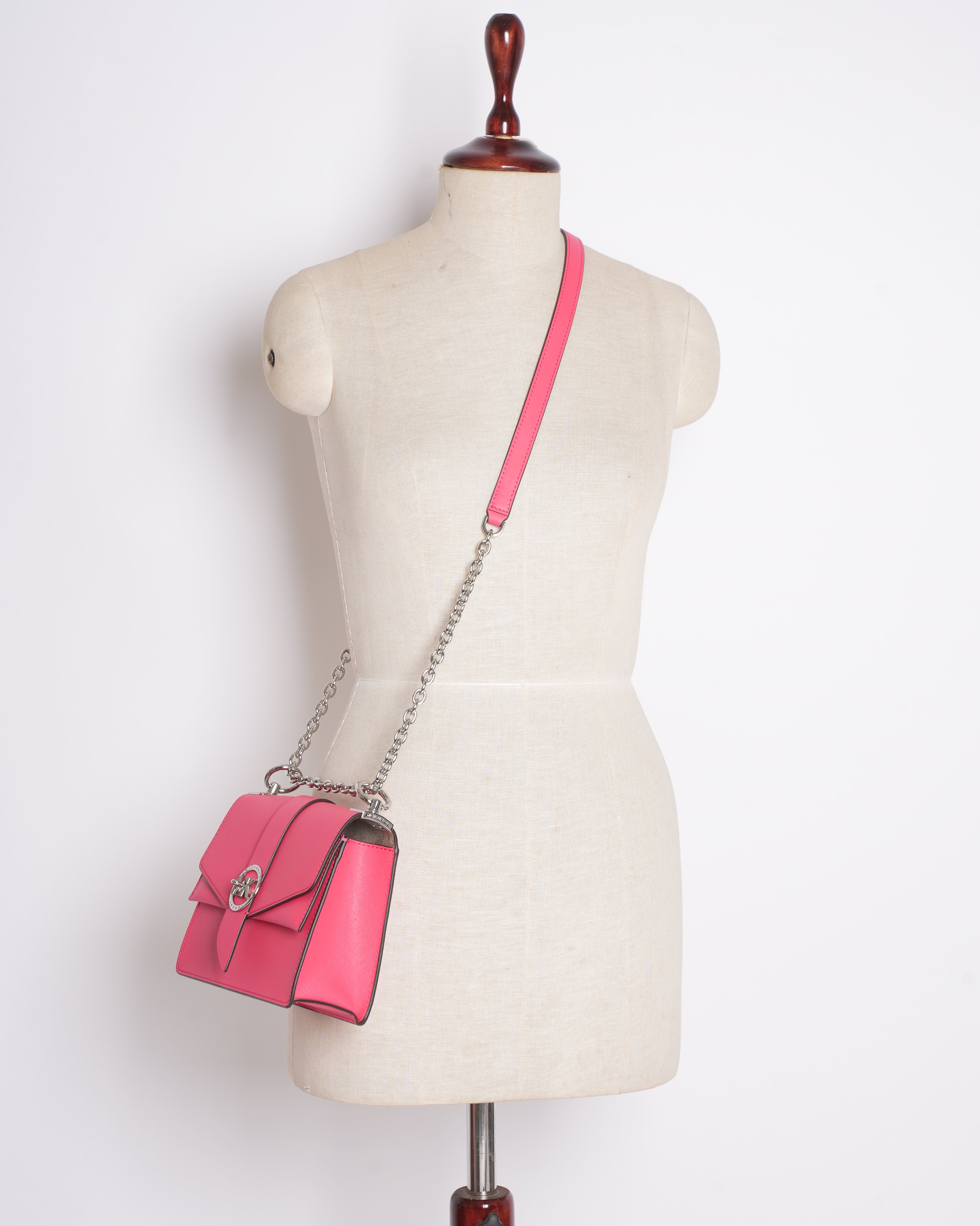 New Michael Kors Flap Crossbody In Hot Pink