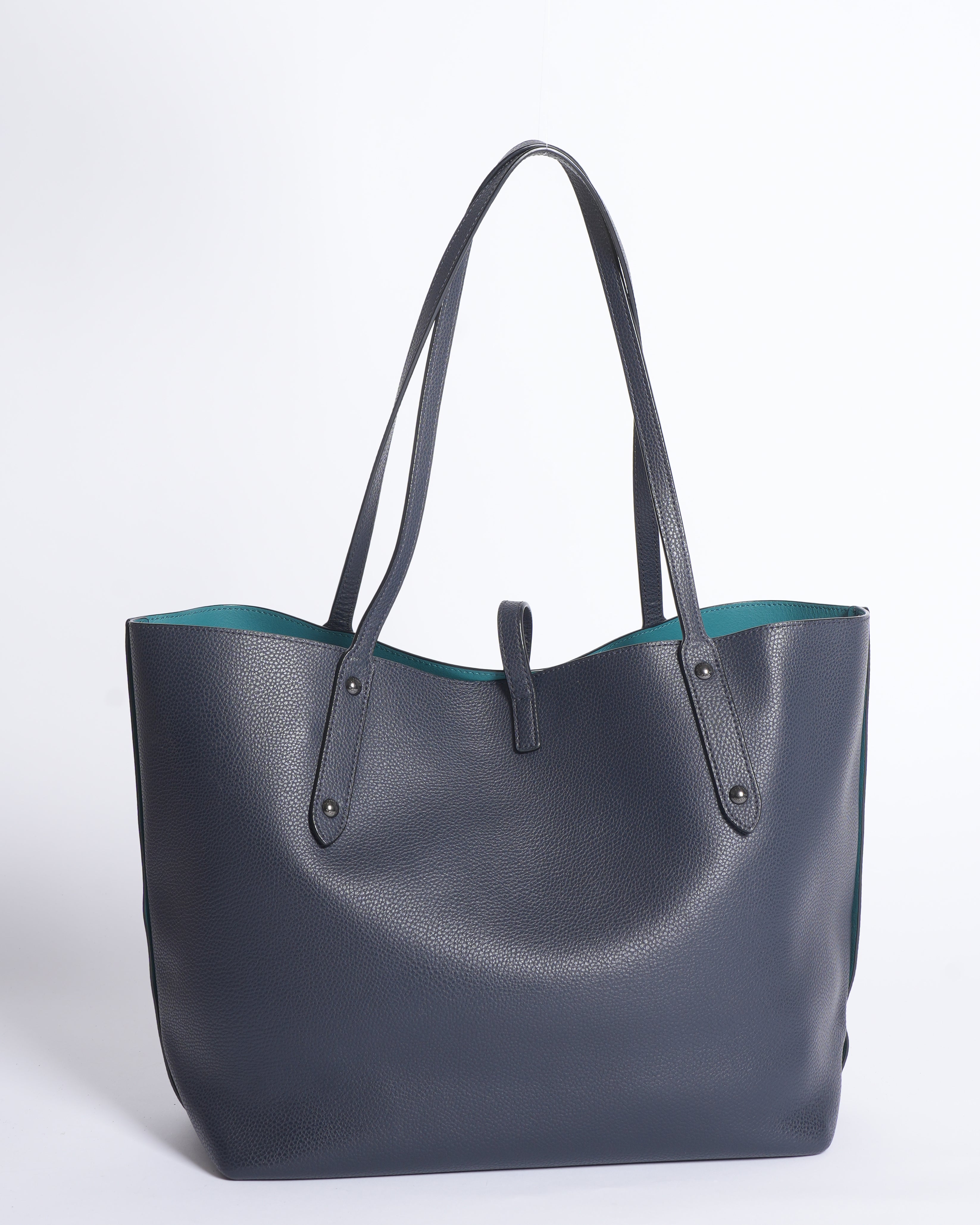Coach navy teal market tote