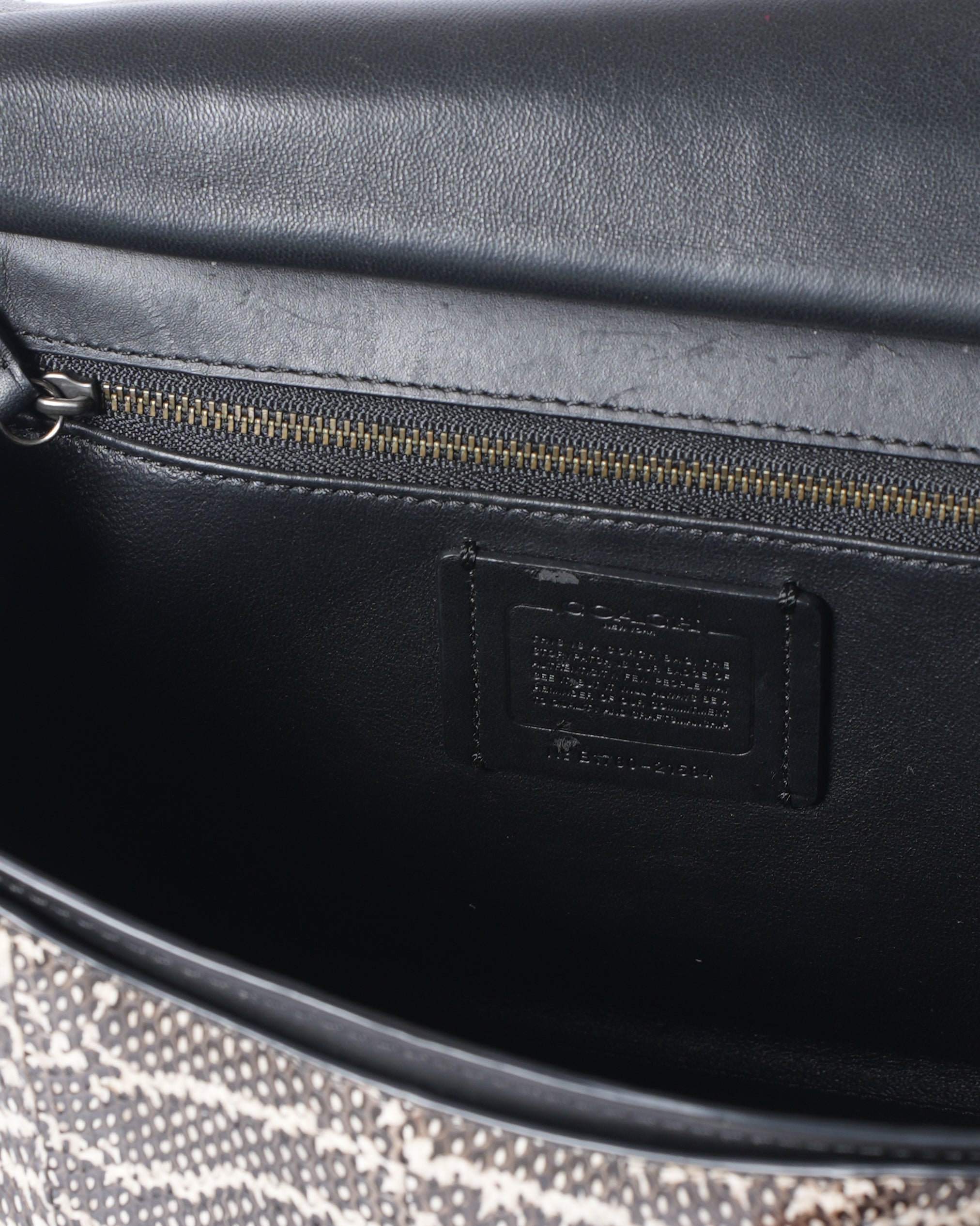 Coach black leather with snakeskin drifter crossbody