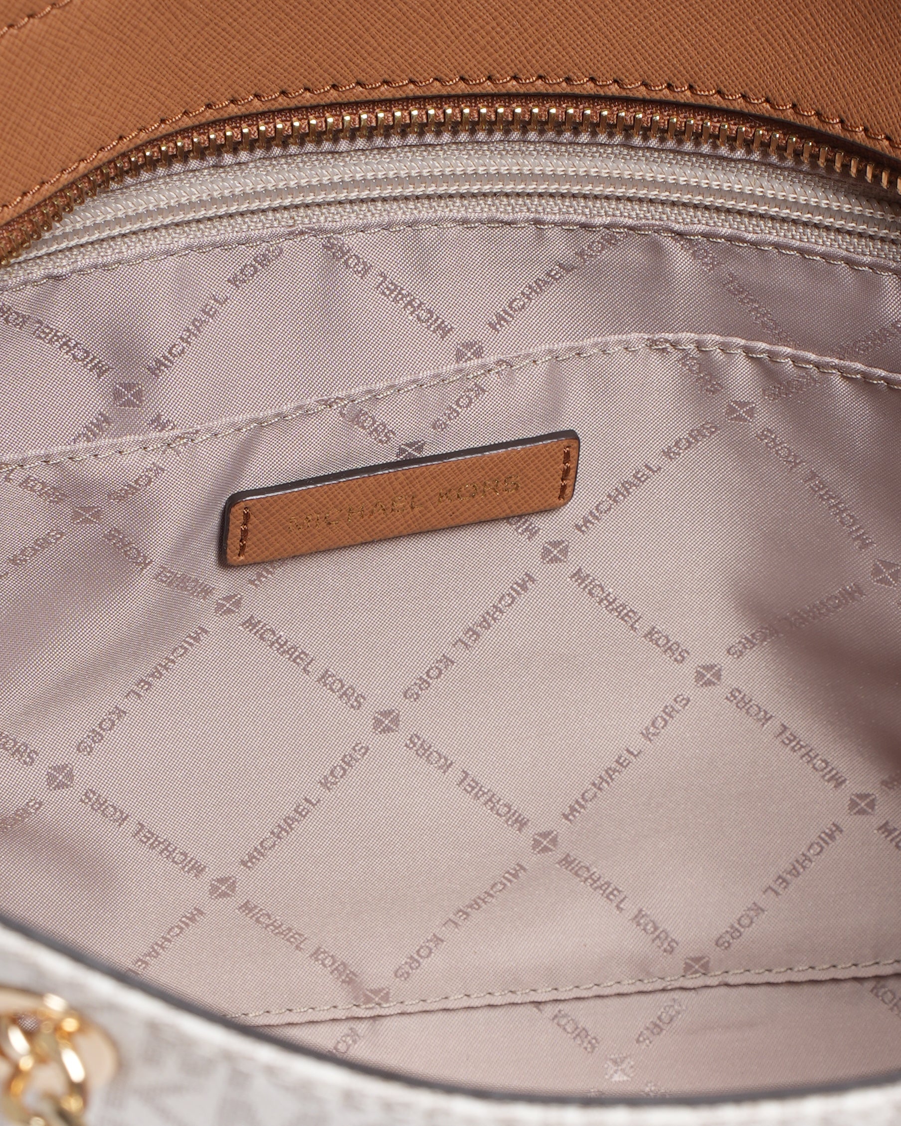 MK Signature Monogram Voyager Tote In White