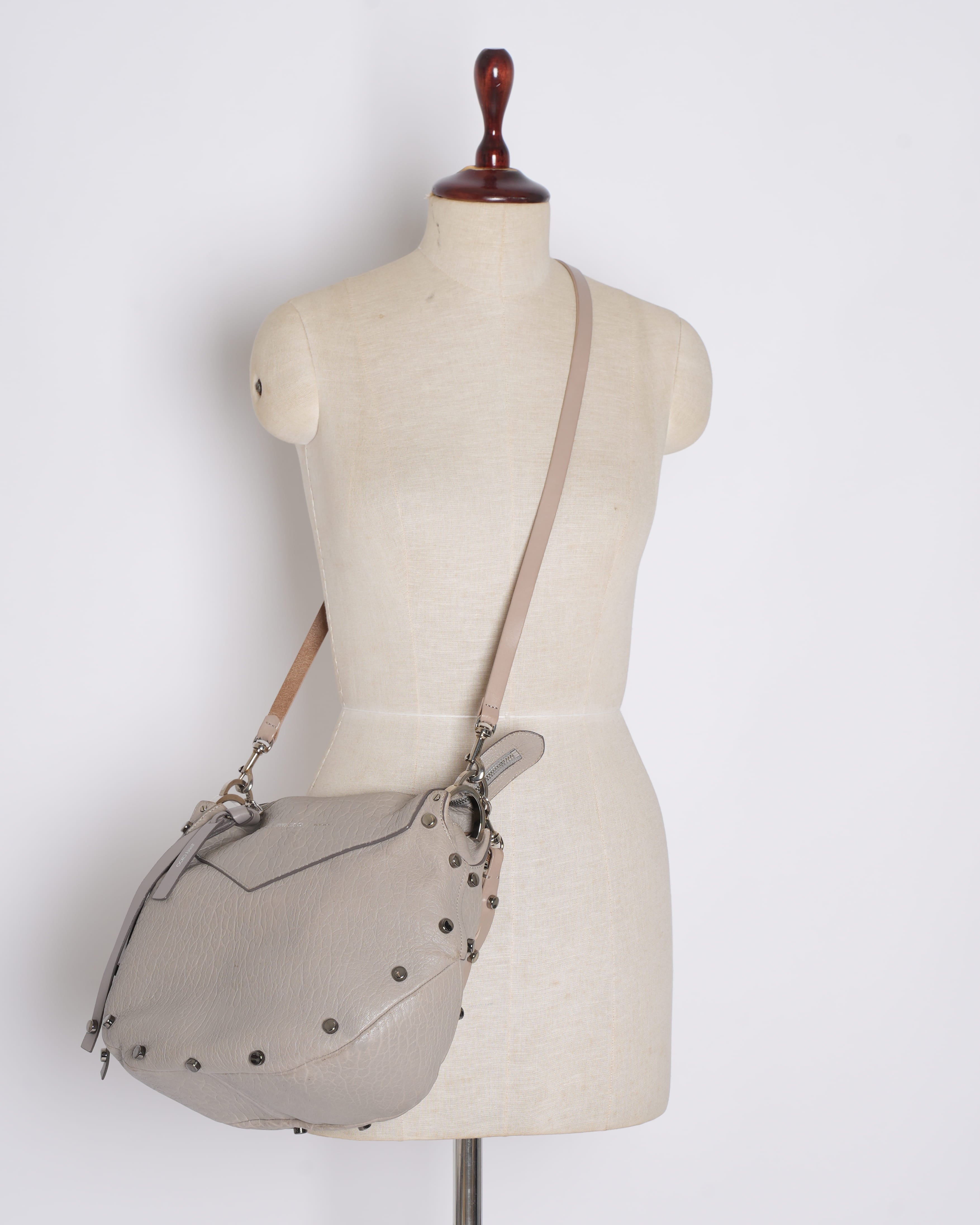 Jimmy Choo Light Grey Leather Handbag With Detachable Straps